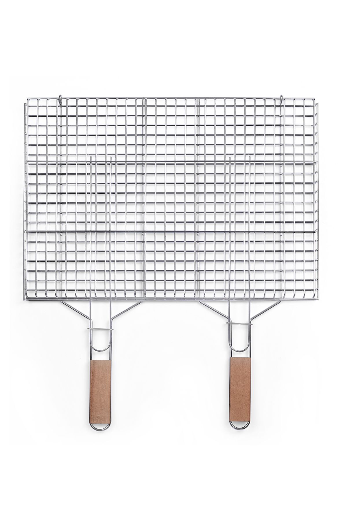 AKTÜRKLER 48x33 Çift Kulplu Büyük kafesli Krom Tel ızgara
