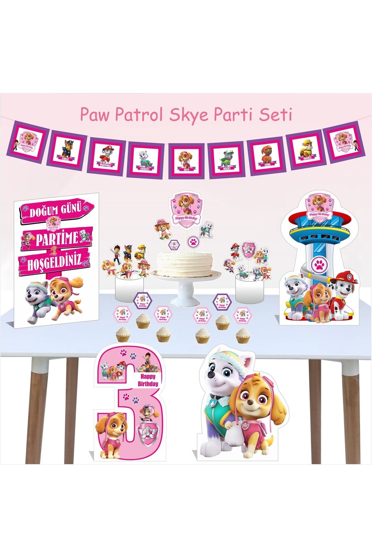 Paw Patrol Skye 3 Yaş Doğum Günü Parti Paketi