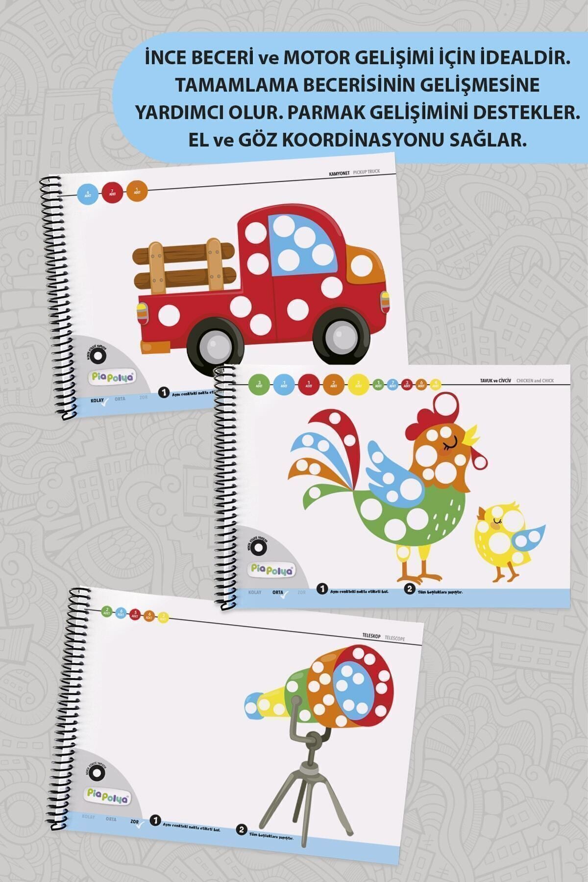 piapolya-2 Sets of Labeled, Dot Label Book and Labels| Preschool Notebook| Dot Label 3