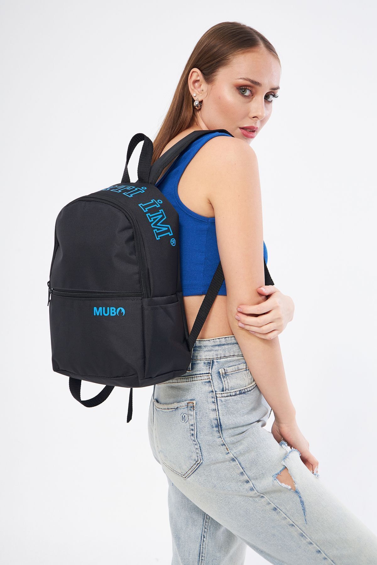 کوله پشتی زنانه آبی MUBO | TYC0X42FUN170204448174405 اورجینال - تصویر 3