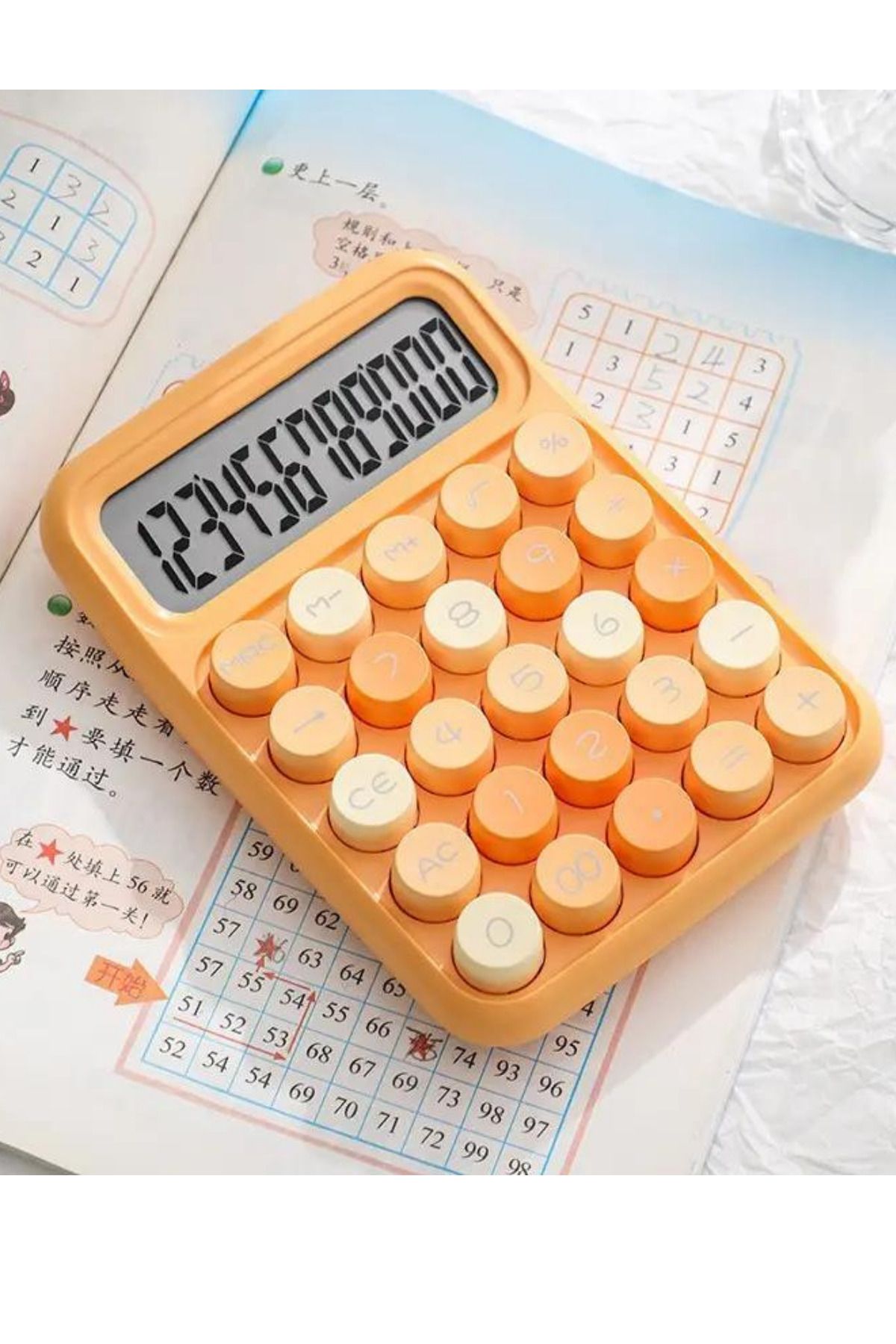 UĞURDAN Renkli 12 Hane Yeni Nesil Masaüstü Hesap Makinesi Retro Turuncu