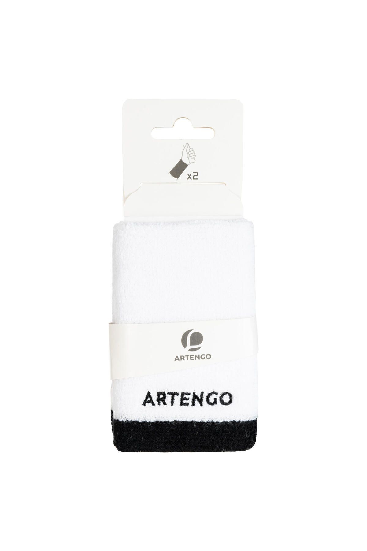 تجهیزات تنیس سفید دستبند بزرگسالان Artengo سیاه TP100 XL Decathlon