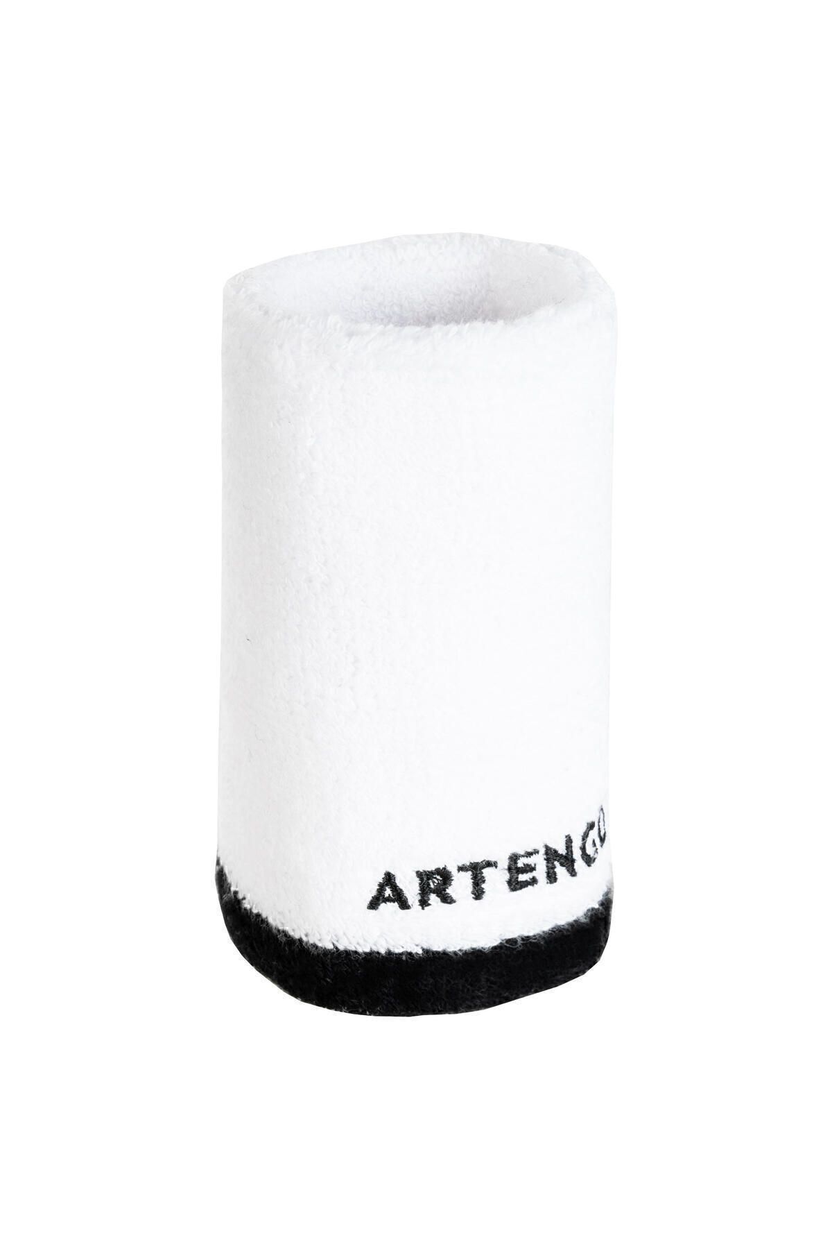 تجهیزات تنیس سفید دستبند بزرگسالان Artengo سیاه TP100 XL Decathlon