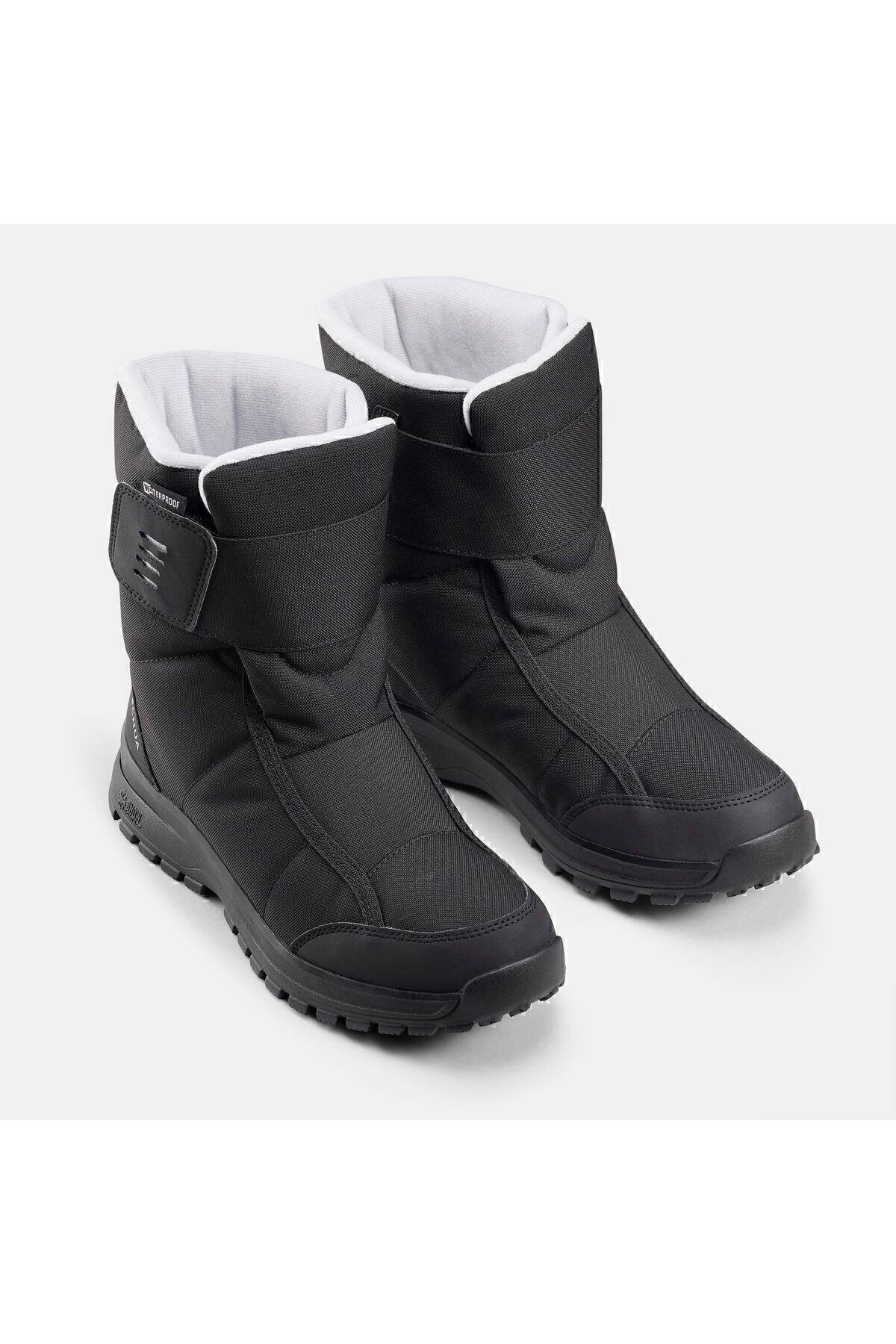 Kadın Cırt Cırtlı Outdoor Kar Botu - Su Geçirmez - Siyah - Sh100