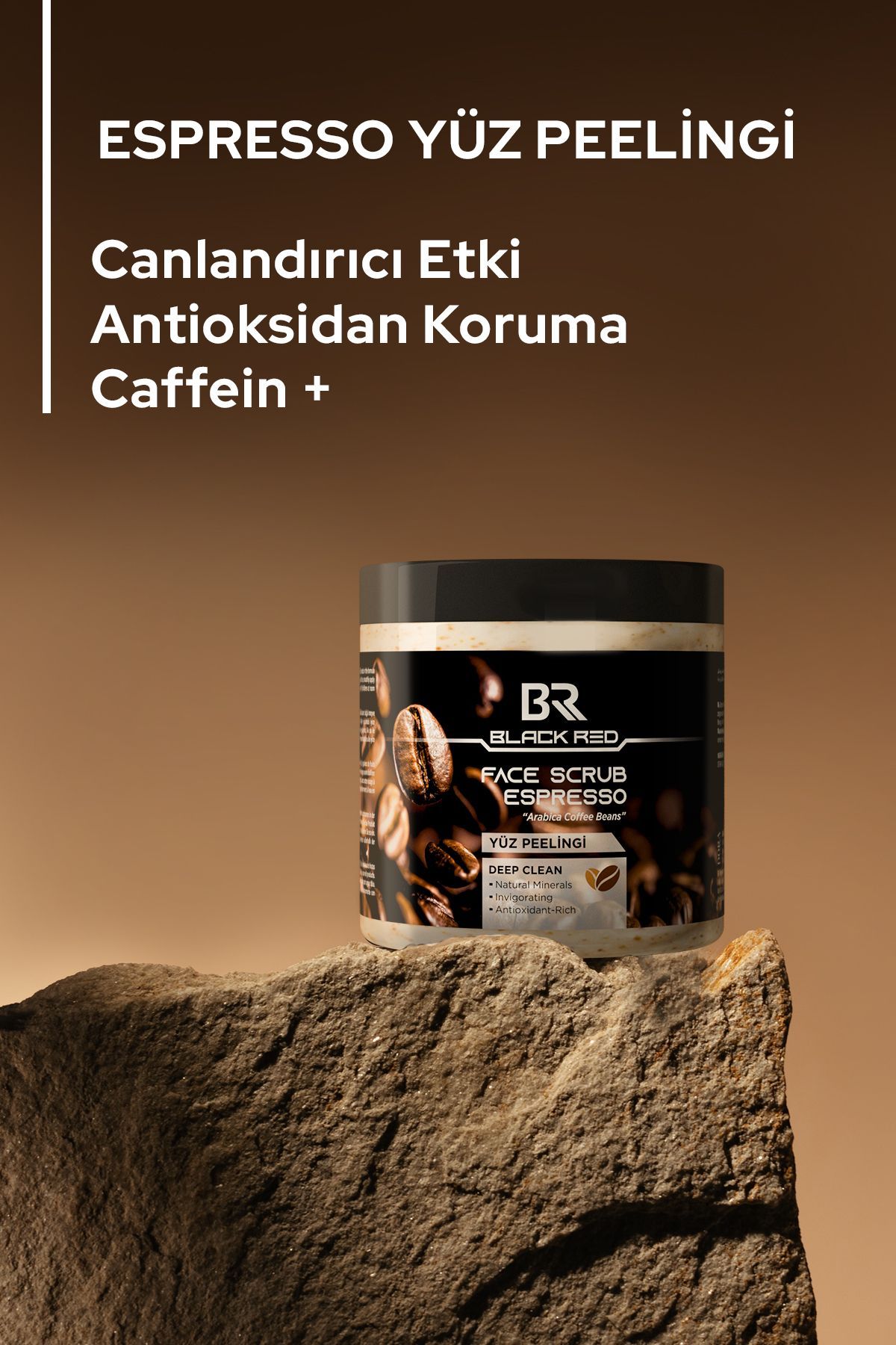 Black Red-500 ml Facial Scrub with Espresso and Caffeine - Antioxidant Effect and Facial Scrub 2