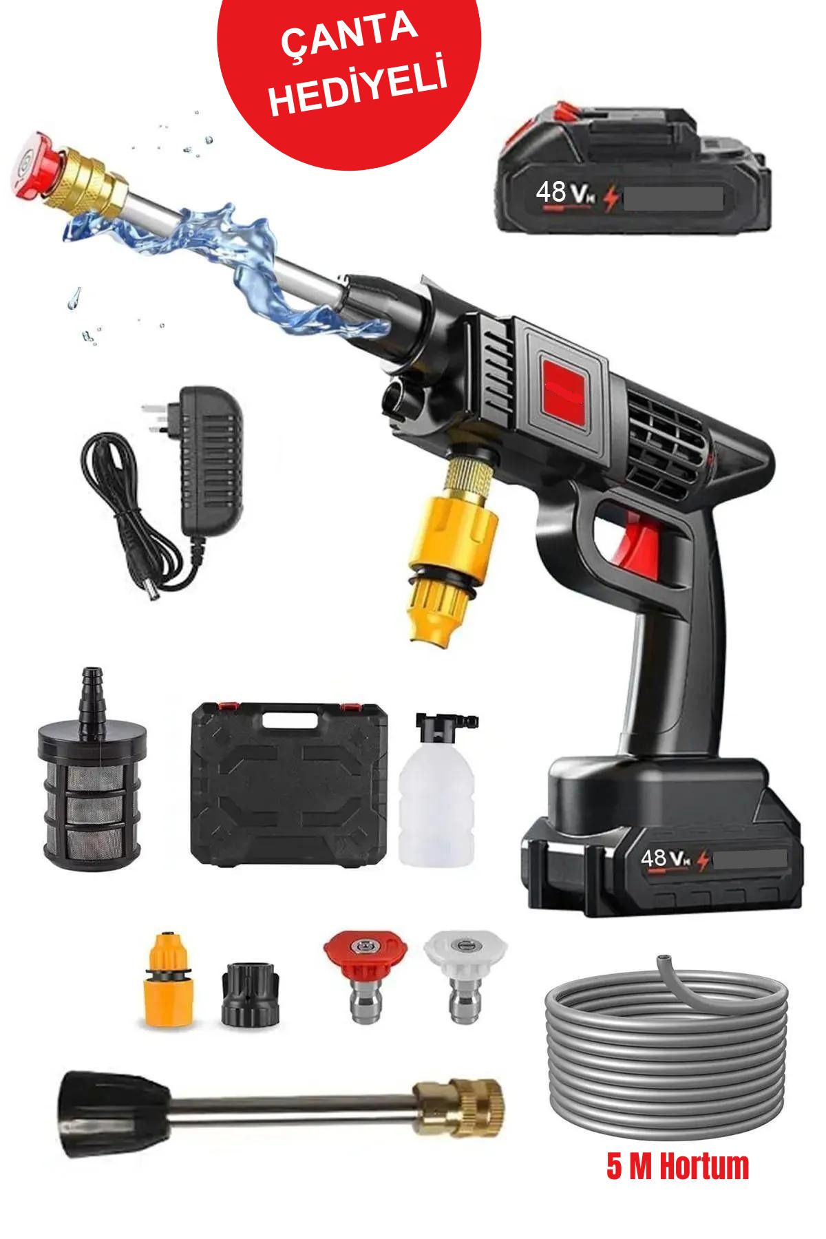 İYİSİYOK 48v Şarjlı Yüksek Basınçlı Oto Araba Bahçe Klima Pencere Yıkama Sulama Ilaçlama Tabancası En Iyisi