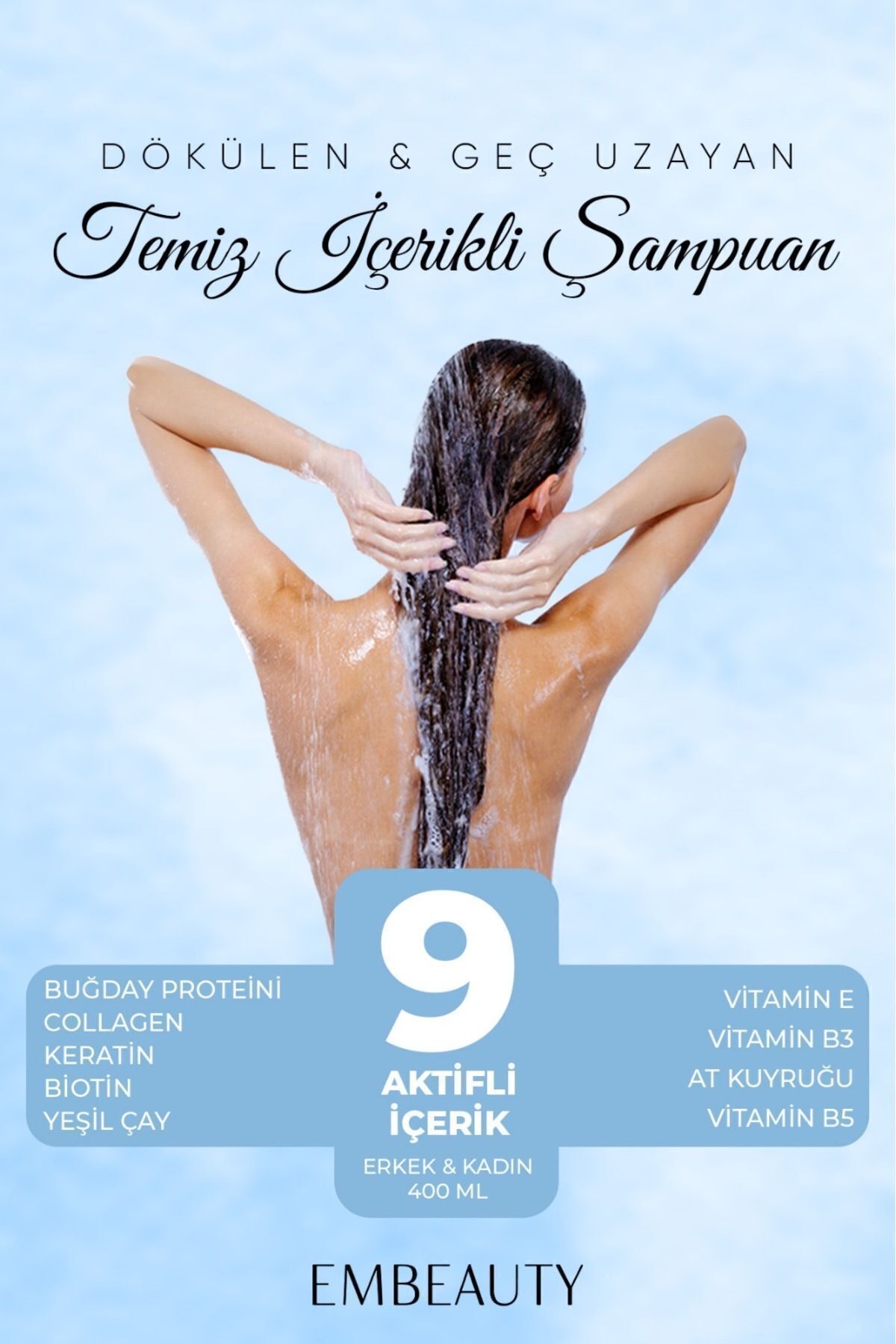 Kolajen Ve Keratin Saç Dökülmesine Karşı Hızlı Sac Uzatan Dolgunlaştırıcı Onarıcı Besleyici Şampuan