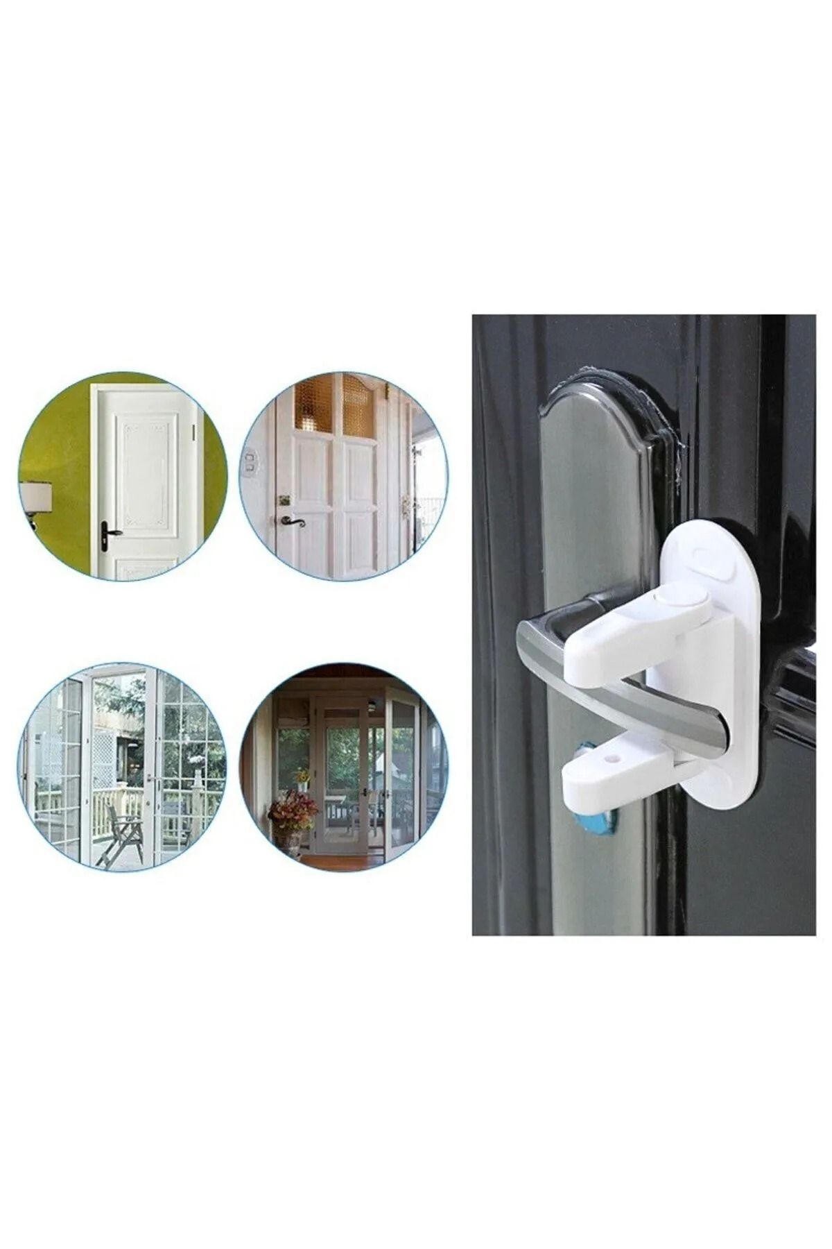 TİNEKE-Practical Manual Child Door Lock - Self-Adhesive, Multifunctional Baby Safety Lock 4