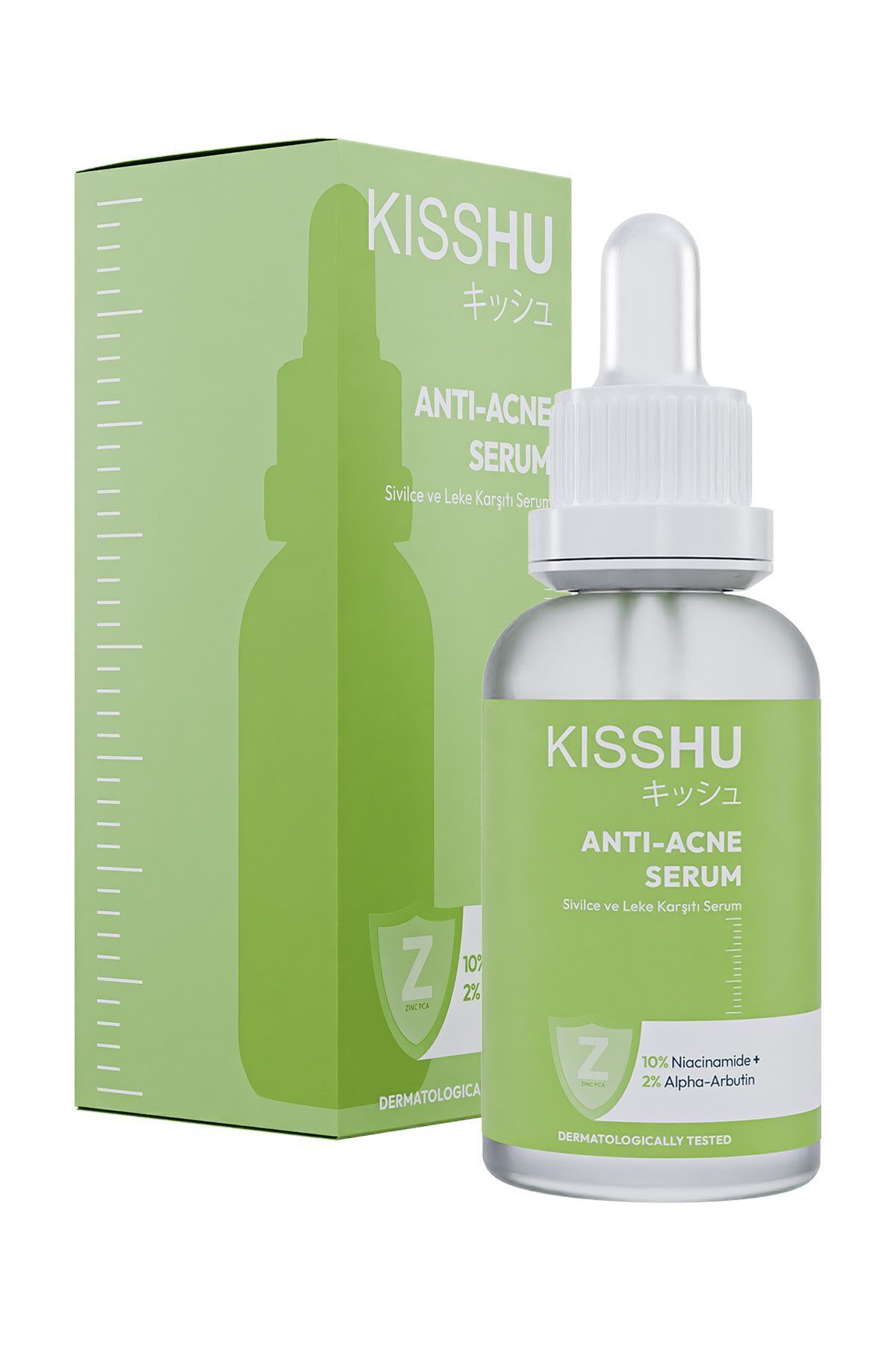 ضد آکنه - آربوتین ضد آکنه و لک 2% سرم نیاسینامید 10% 30 میلی لیتر (ZİNC PCA) Kisshu
