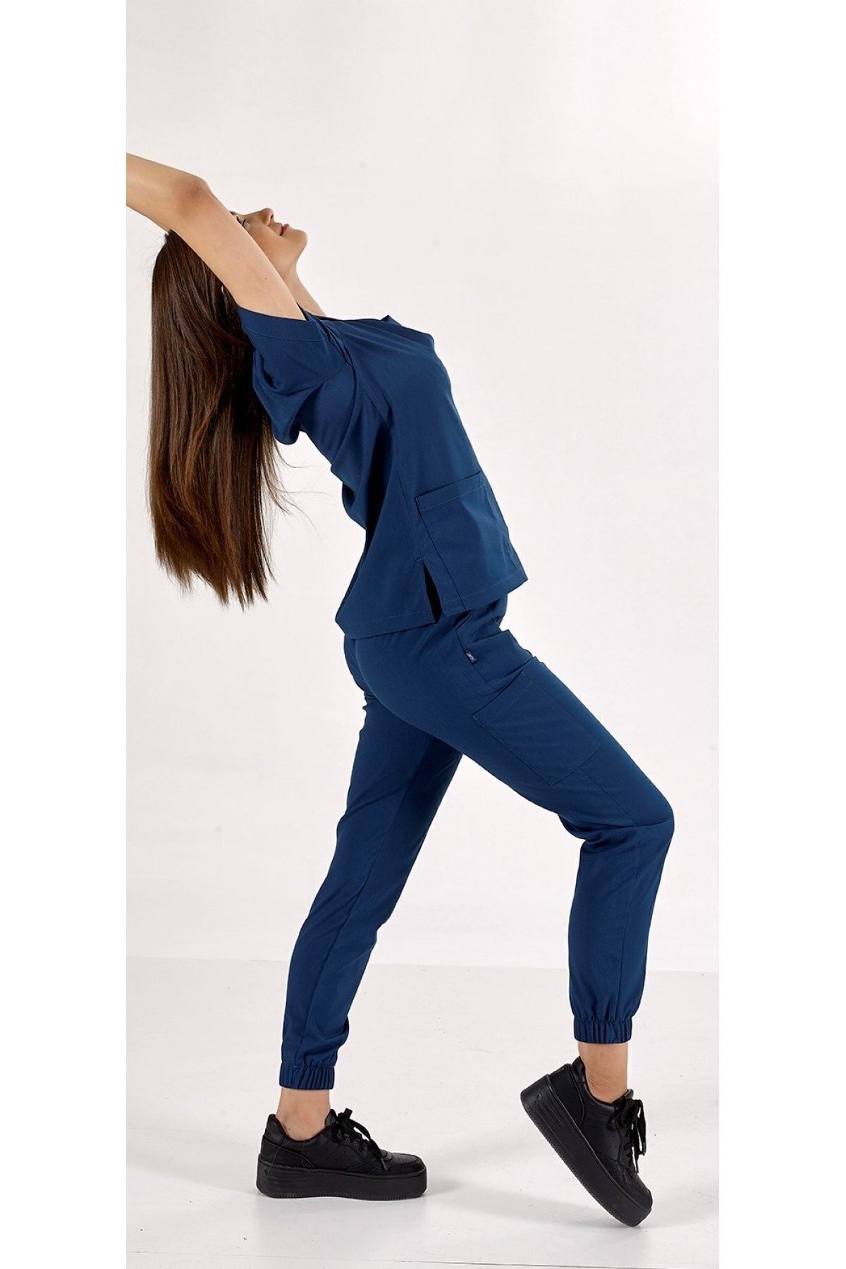 Uçak Medikal-Tricou pentru asistentă și medic pentru echipa de uniformă de jogger, albastru marin petrol 3