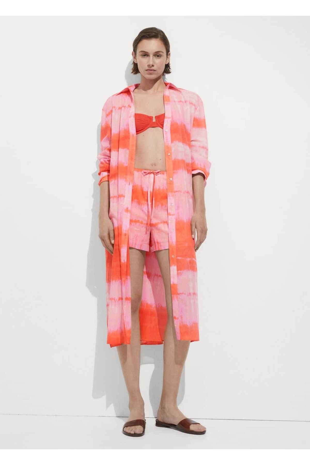 MANGO Woman-Elastic Waist Printed Shorts 2