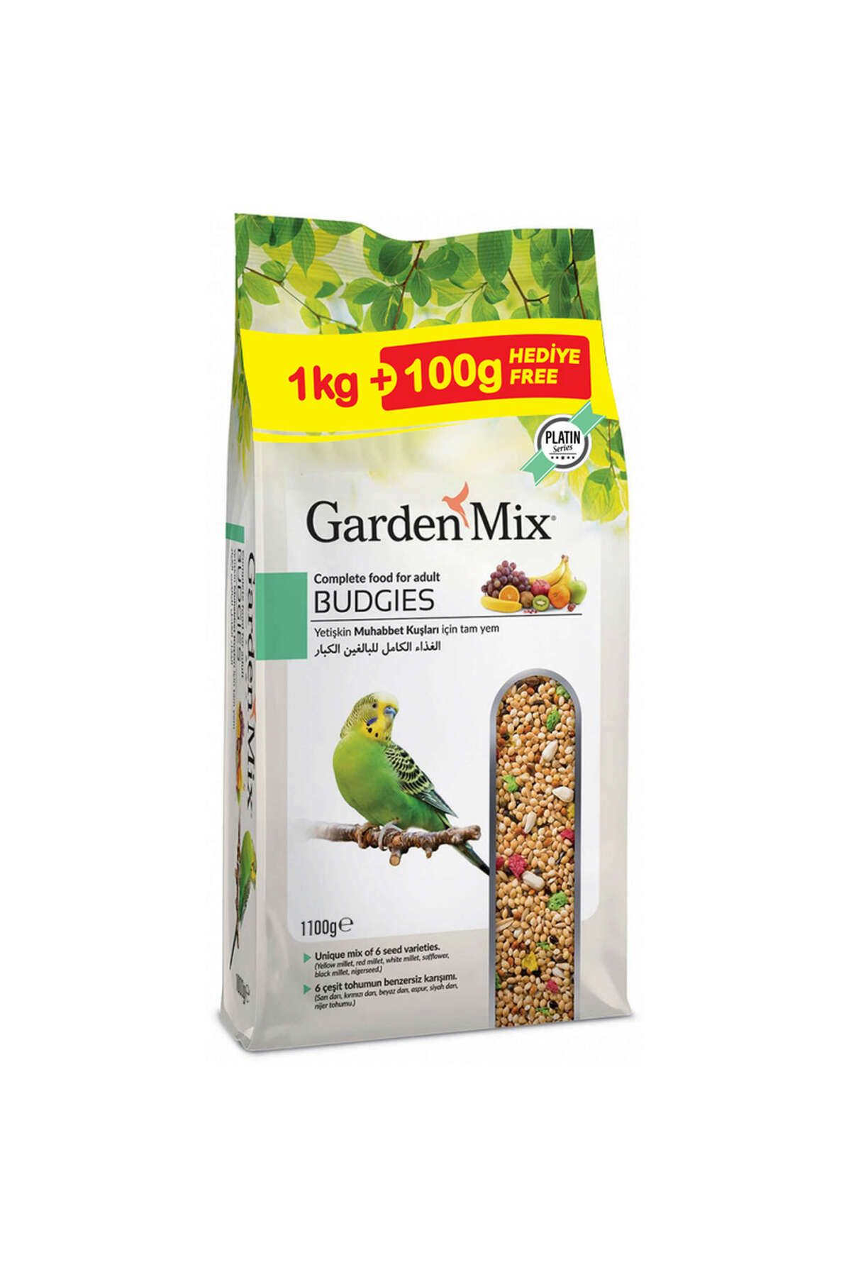 Gardenmix Platin Meyveli Muhabbet Kuş Yemi 1.1 Kg 553134