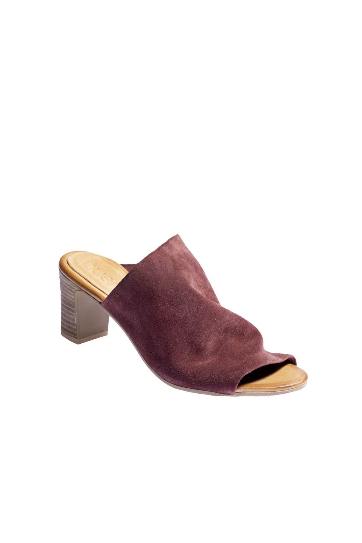 BUENO-Pantofi cu toc pentru femei din piele intoarsa burgundy - 01wn1503 2
