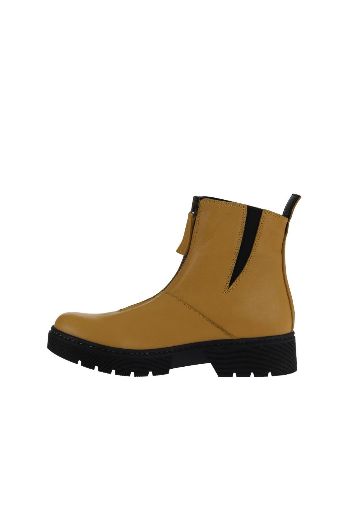 Bueno Shoes-Sarı Flotter Deri Kadın Düz Bot 01wr4903 4