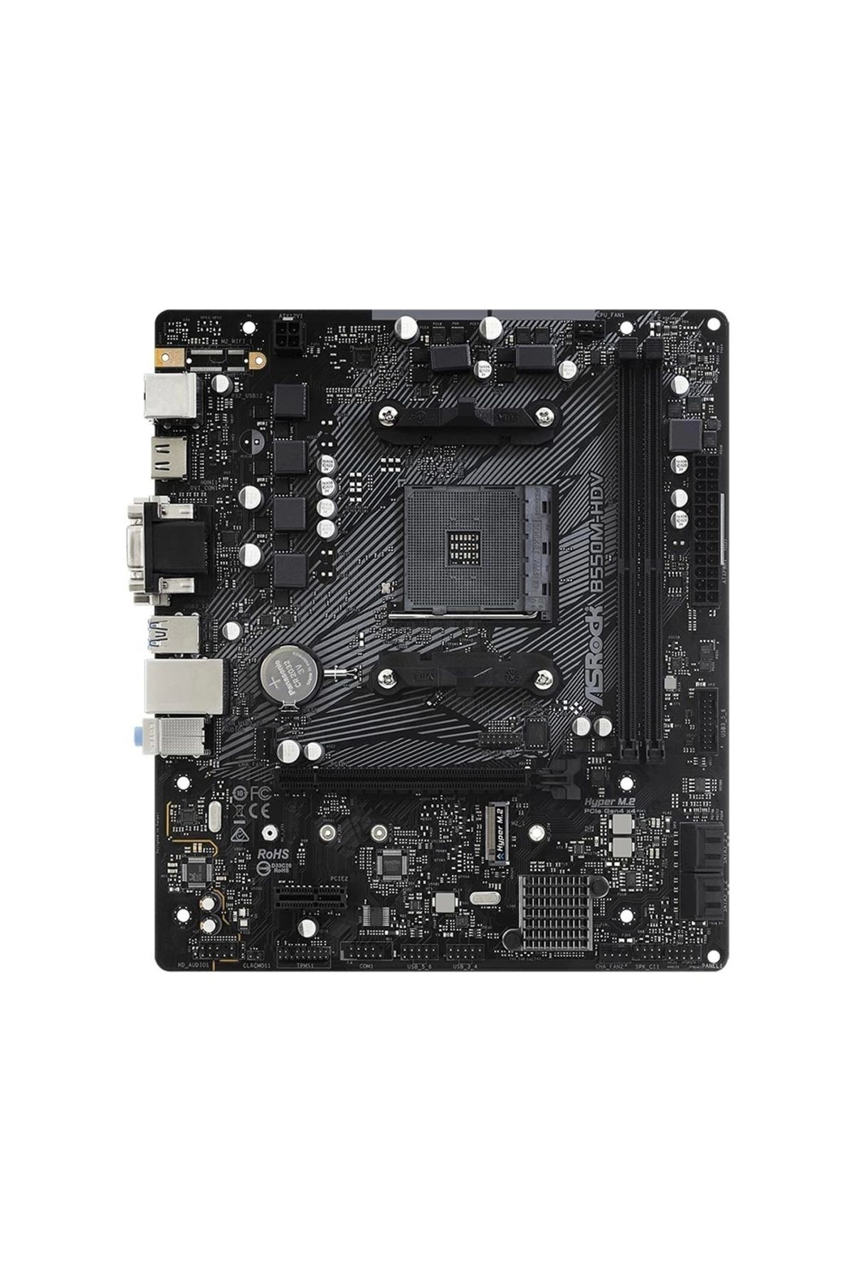 ASROCK-B550m-HDV Am4, DDR4, 4733mhz HDMI / DVI / VGA, M.2, PCI-e 4.0, USB3.2 Matx Motherboard - Without Box 2