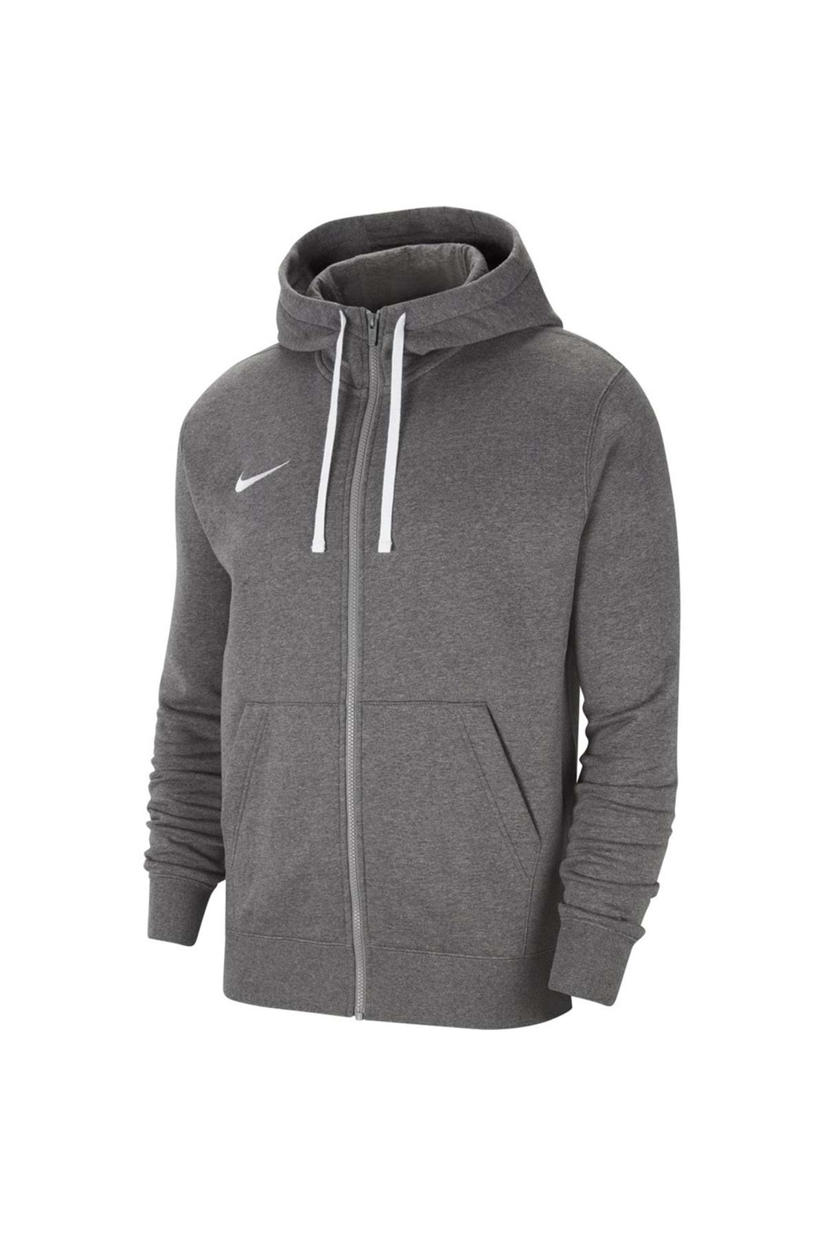 Nike Cw6887-071 Flc Park20 Fz Hoodie Fermuarlı Erkek Kapüşonlu Sweatshirt Gri