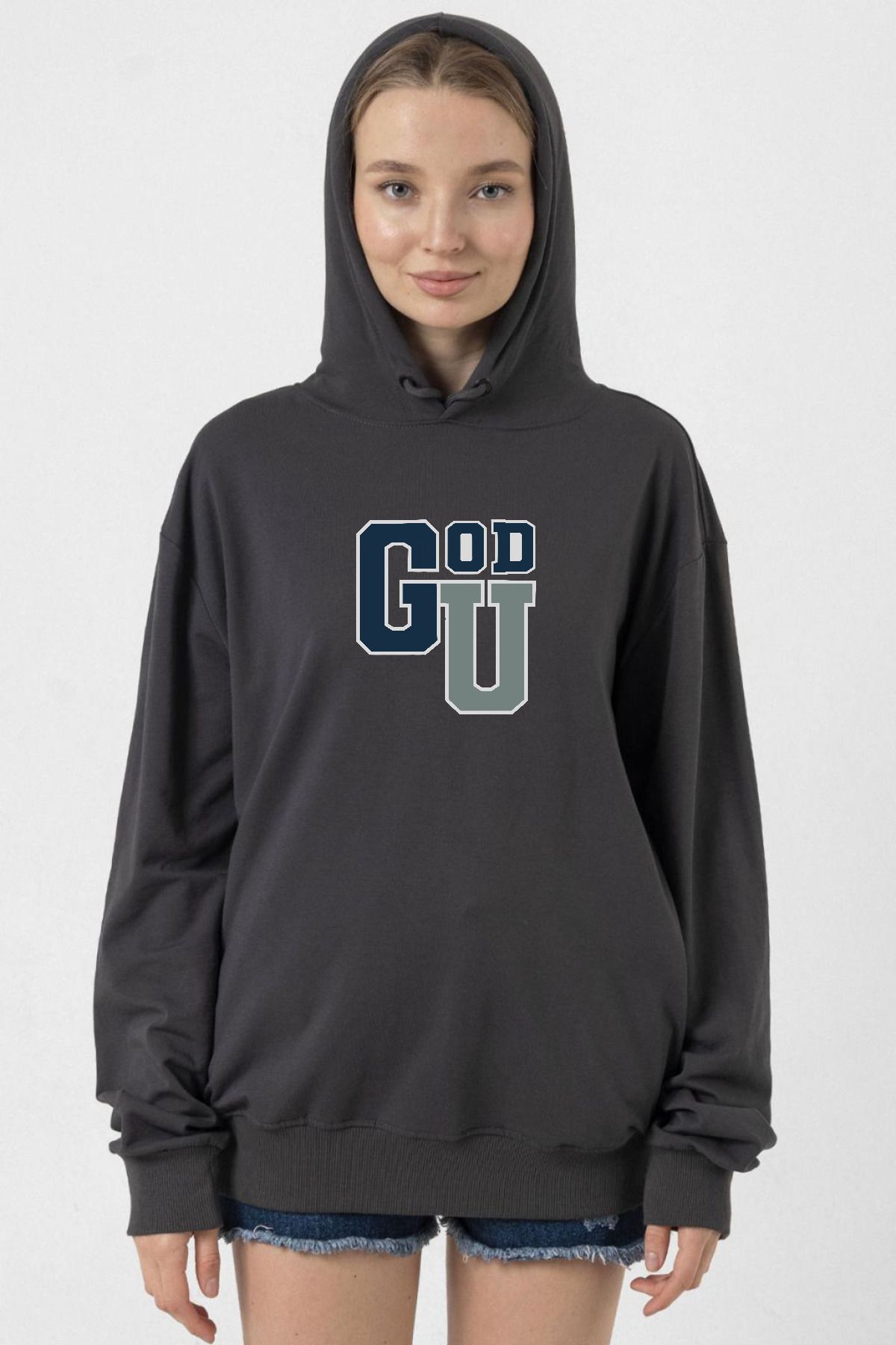 Tshirthane-سترة نسائية بغطاء للرأس من Gen V Godolkin University Abbreviation Smoked 1