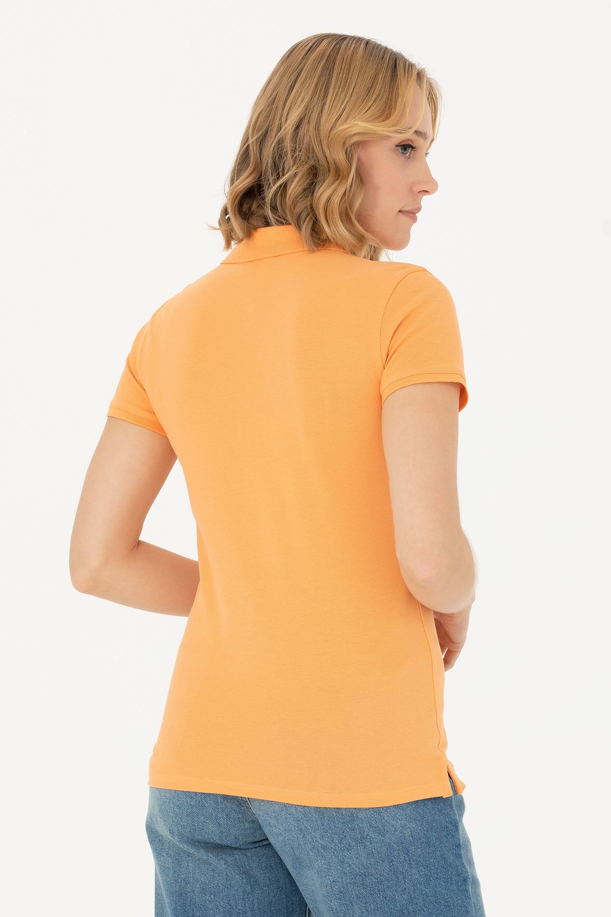 U.S. Polo Assn.-Women's Orange Basic Polo Neck T-Shirt 50262700 -Vr051 5