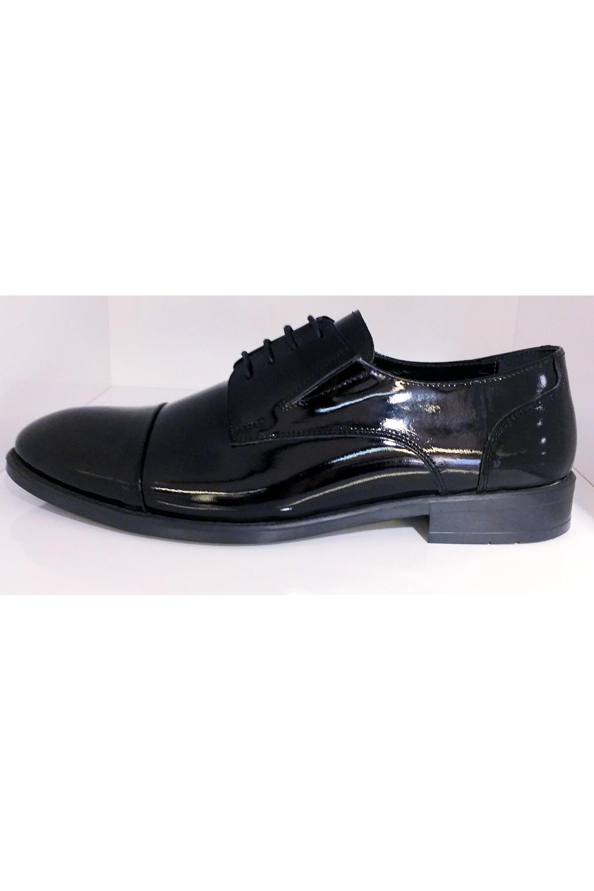 MARCO ROSSİ-Marco Rossi 5415 Men's Genuine Patent Leather Shoes with Mascara 1