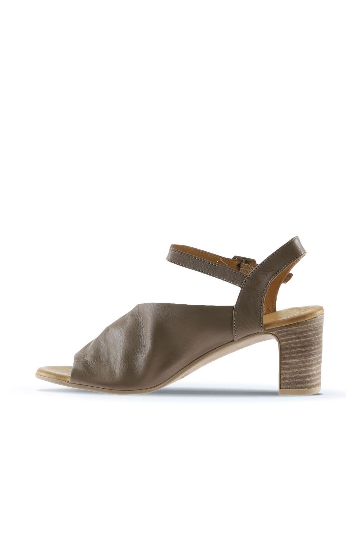 BUENO-Sandale cu toc damă din piele gri - 01wn1519 4