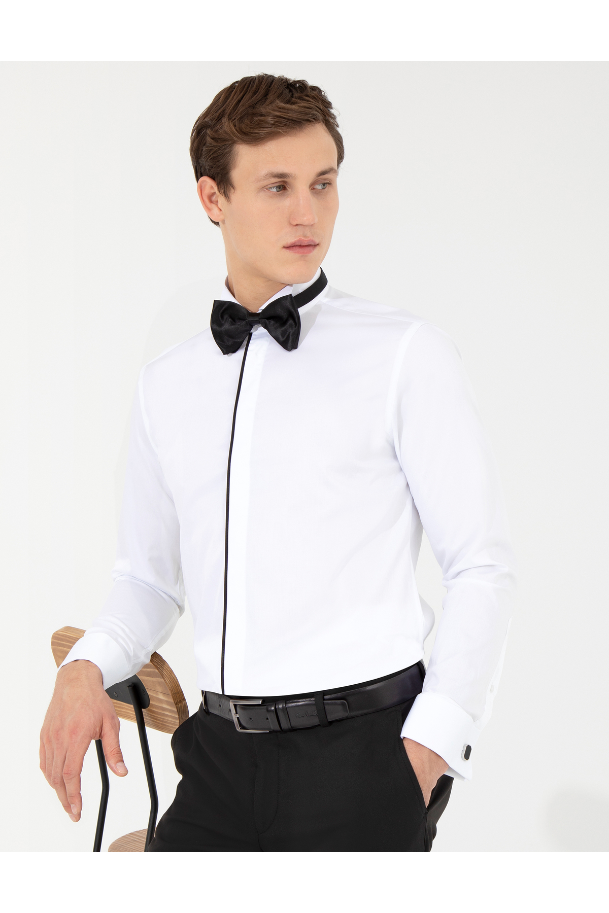پیراهن مردانه سفید اسلیم فیت مدل 50251061-VR013 پیر کاردین پیراهن Pierre Cardin