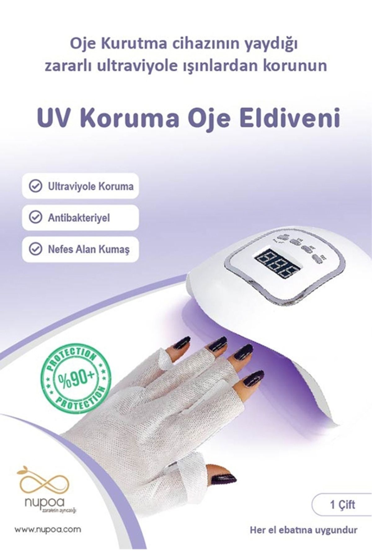 nupoa Uv Koruyucu Kalıcı Oje Eldiveni 1 Paket ( 1 Çift )