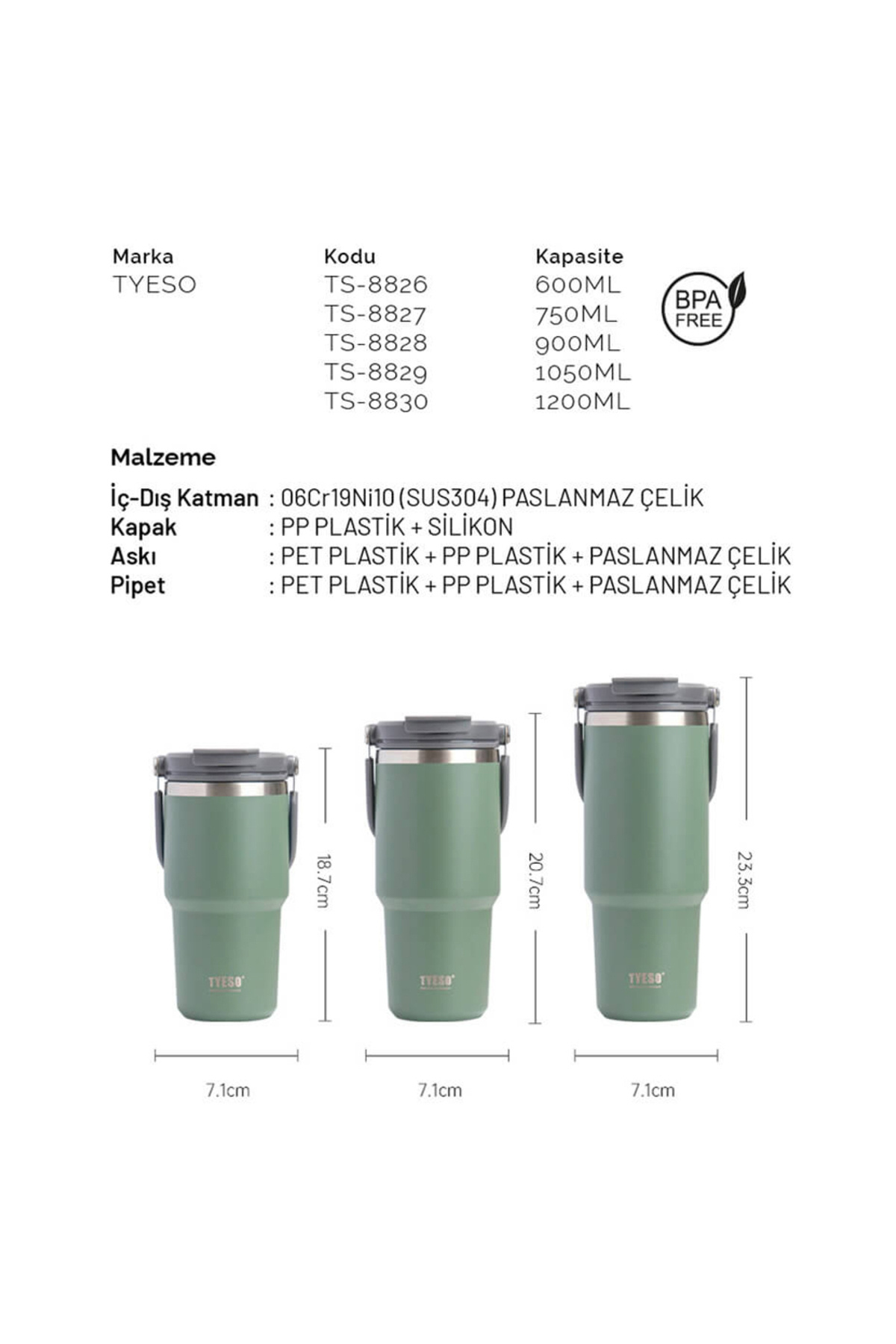 Tyeso Dailyneed Termos Vakumlu Paslanmaz Çelik 1200 ml Mor fotoğrafı 2 (önizleme)