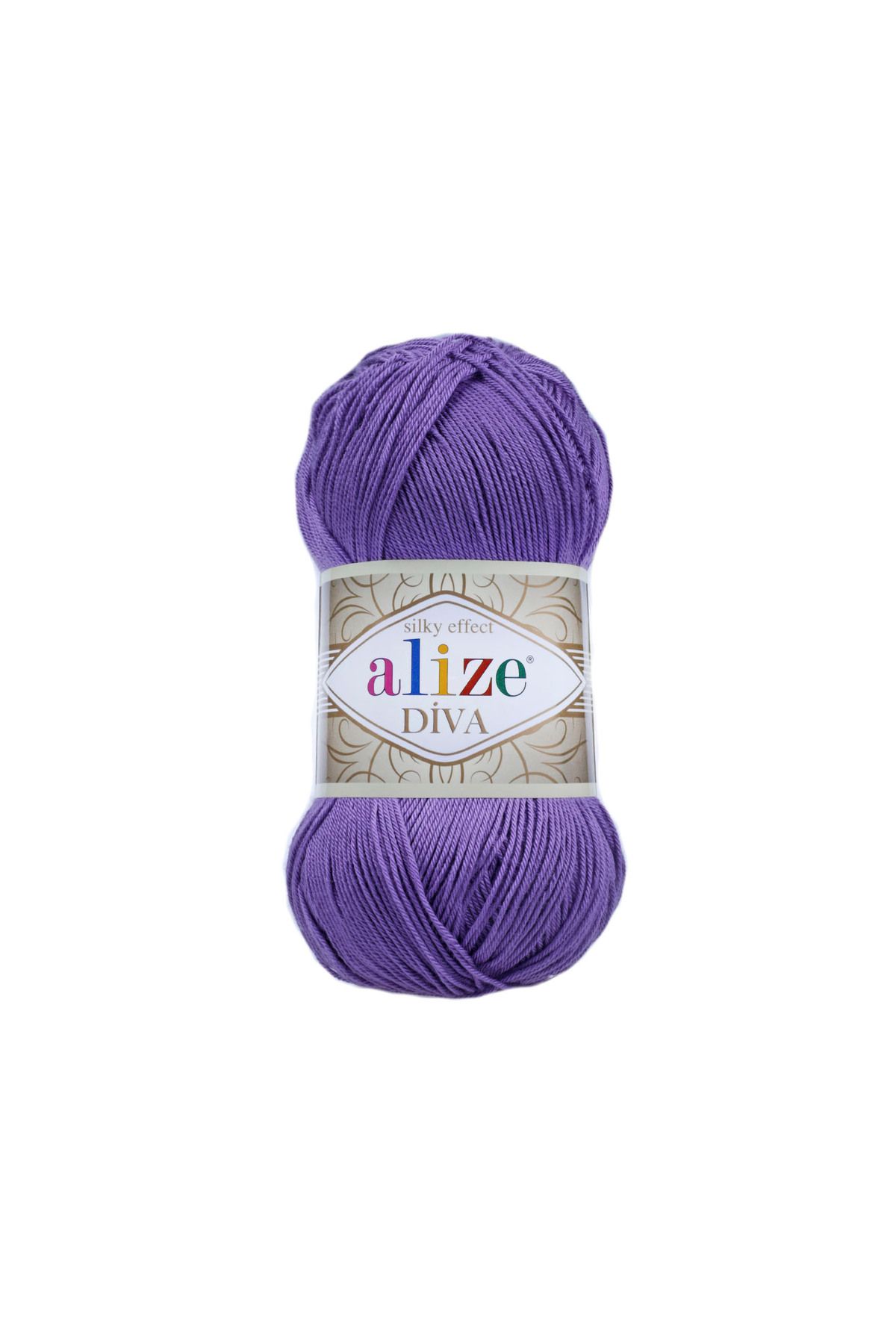 Alize Diva Mercerized Rope - 622 Violet - 100 Gr. 350 Mt.- Floare Dalya - One Size