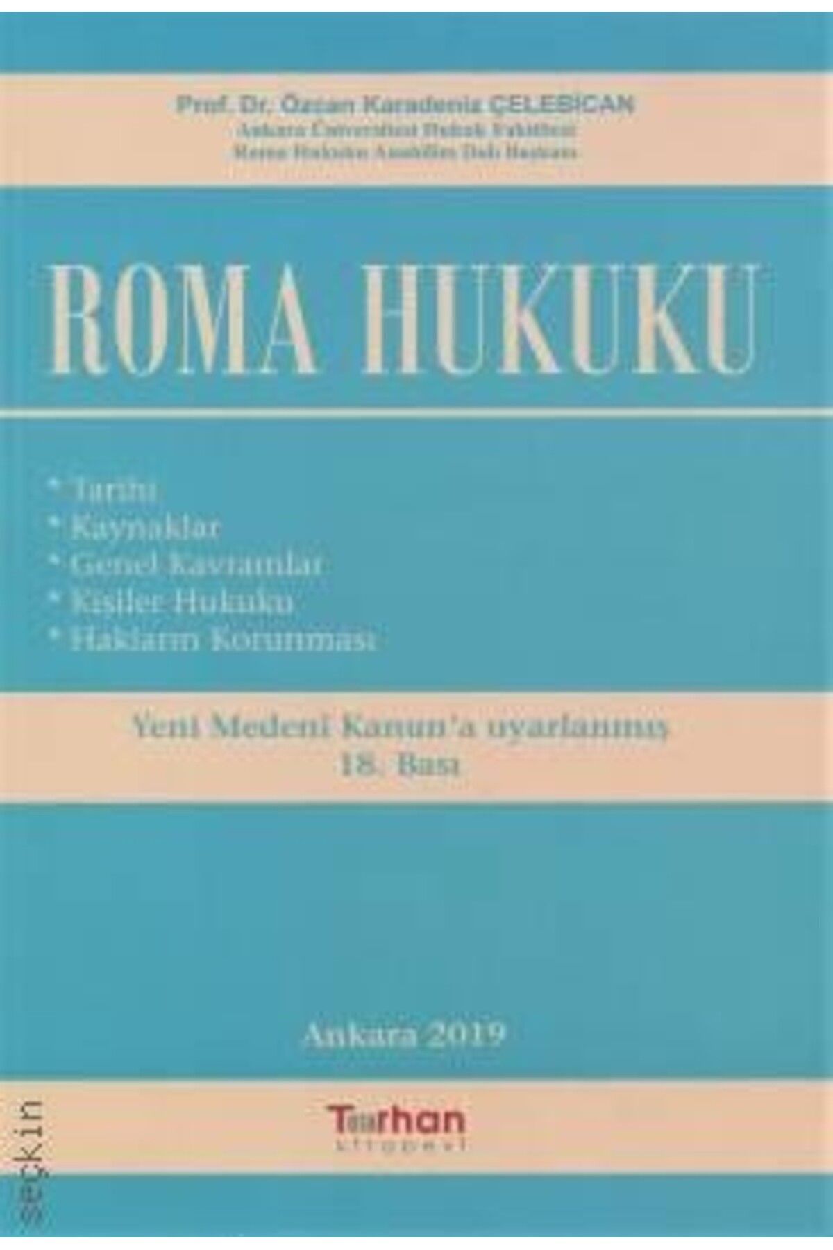 Turhan Kitabevi Roma Hukuku Özcan Karadeniz Çelebican