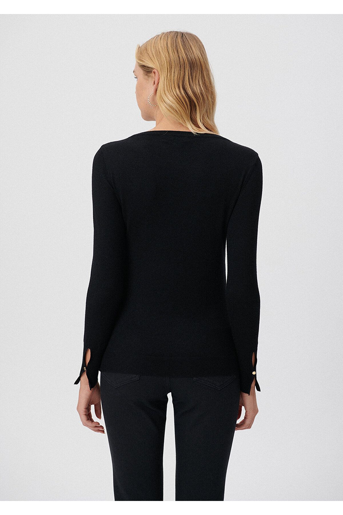 Mavi-Knoflík Detailní Černý svetr Slim Fit / Těsný střih 171365-900 4