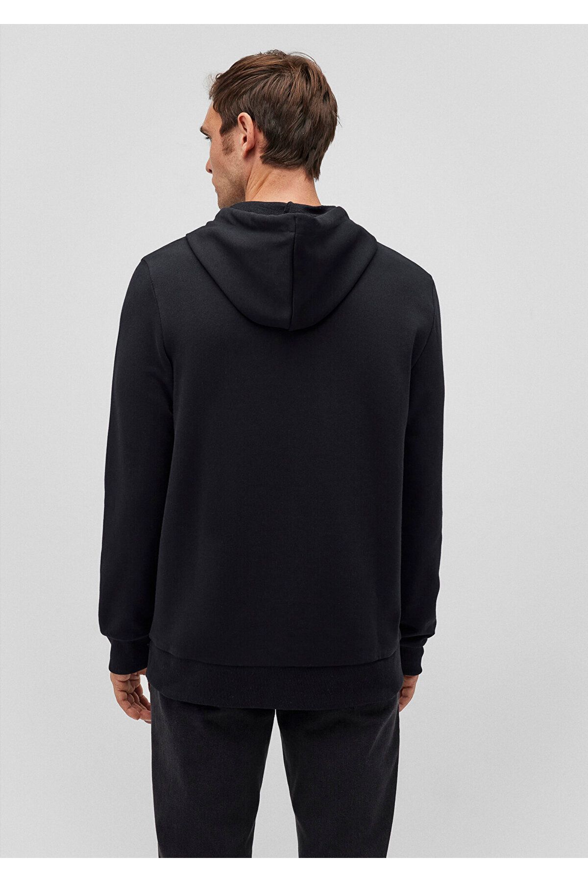 Mavi-Logo Printed Hooded Black Sweatshirt 065606-900 4