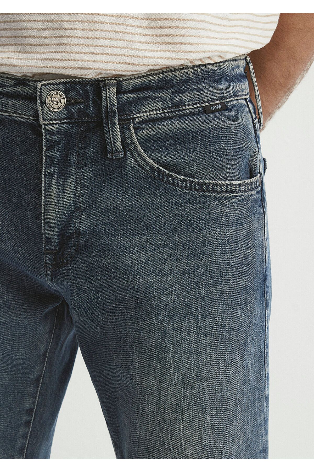 شلوار جین مردانه جیمز لوکس سیاه سایه آبی پرنعمت JEAN 0042486542 Mavi