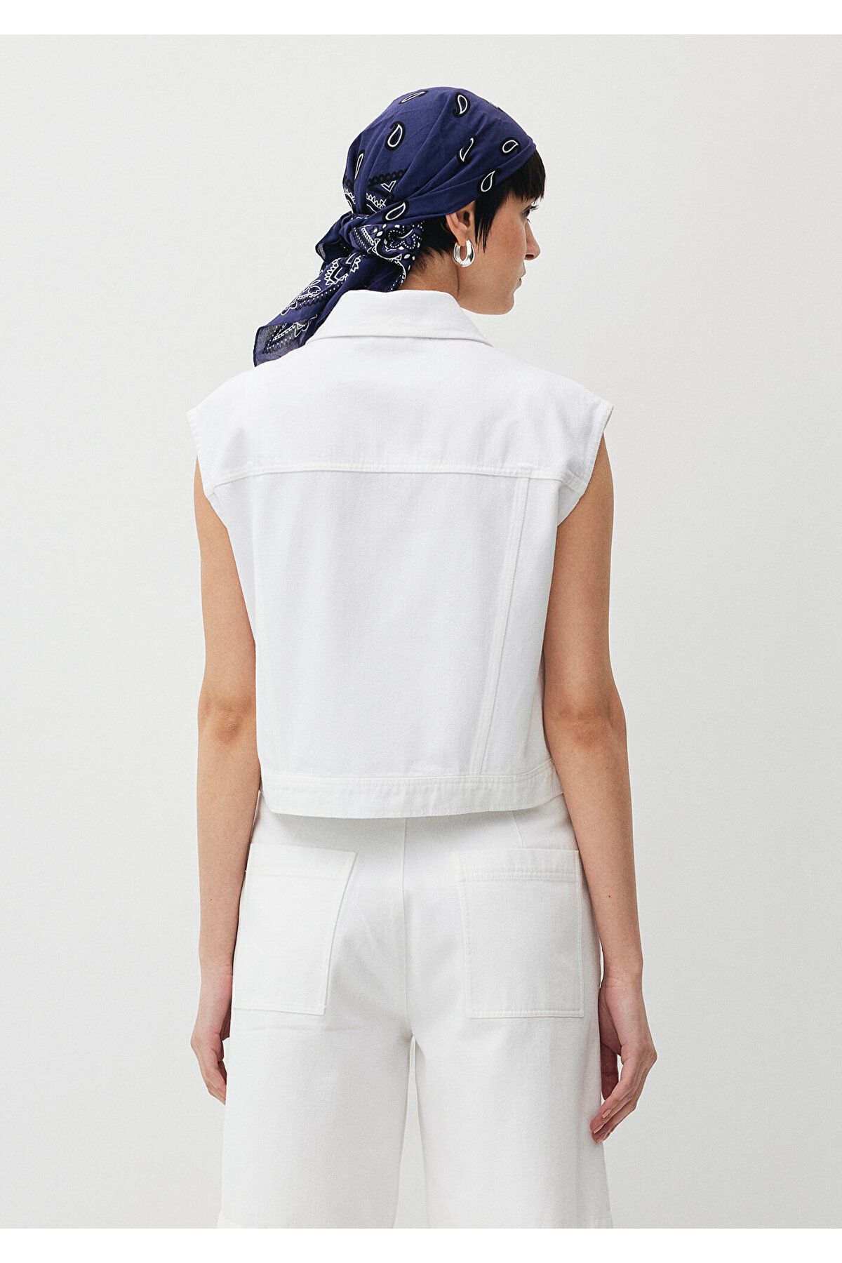 Mavi-White Crop Vest - Pocketed, Short Cut1110560-70051 5