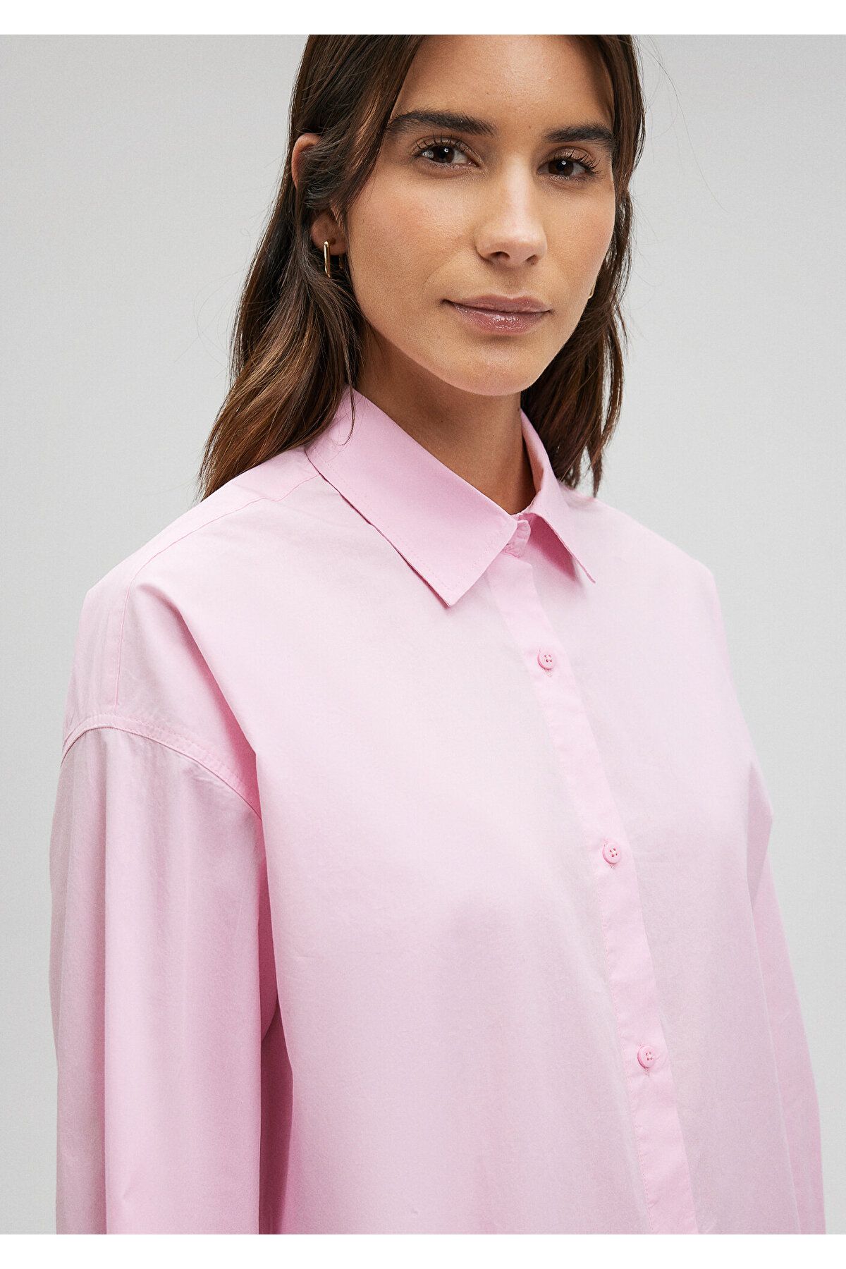 Mavi-Poplin Pink Oversize Shirt -1210103-70973 6