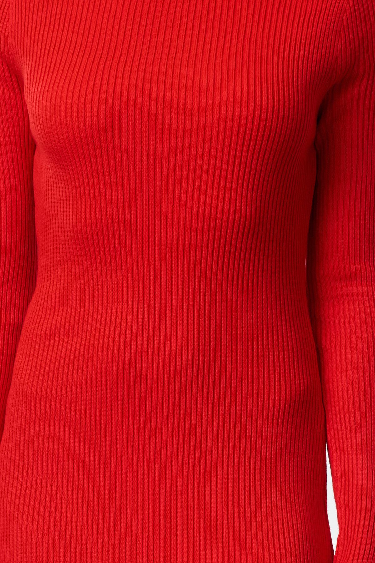 Trendyol Collection-Długa czerwona dzianinowa sukienka - bez pleców, TWOAW25EL00025 3
