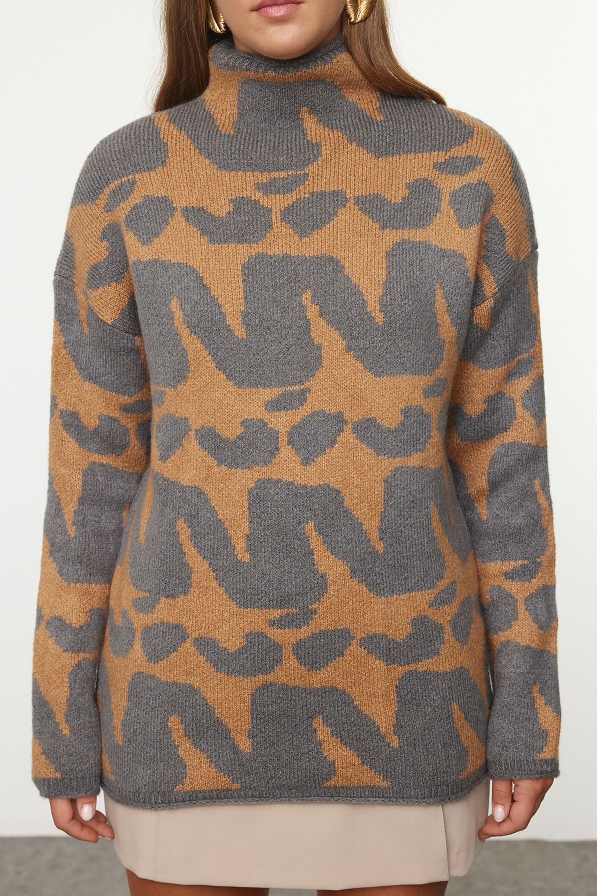 Trendyol Collection-Pulover din tricotaj antracit cu textura moale - TWOAW25KZ00218 3