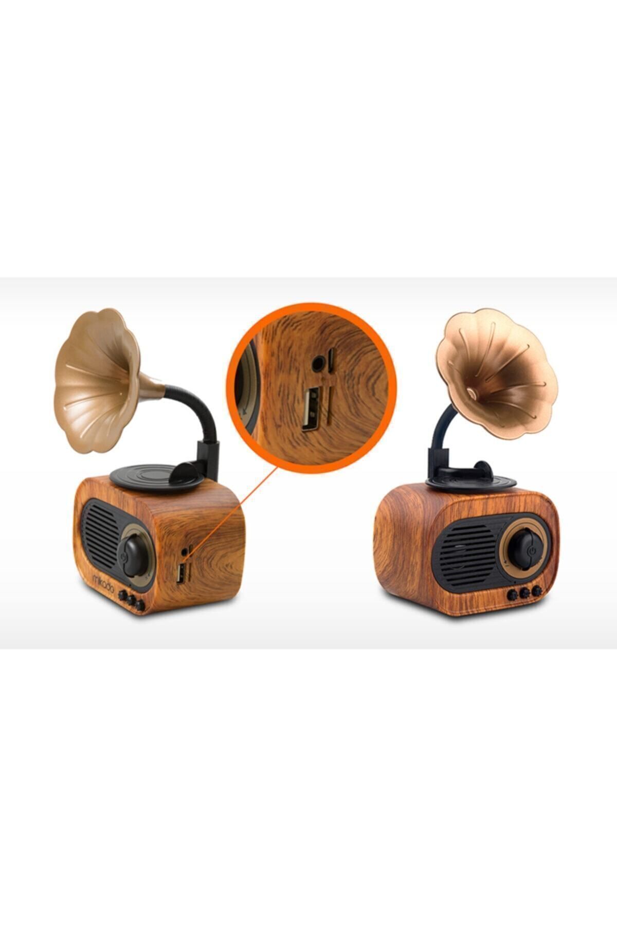 Mn-s19 Ahşap Klasik Retro Gramofon Bluetooth Müzik Kutusu
