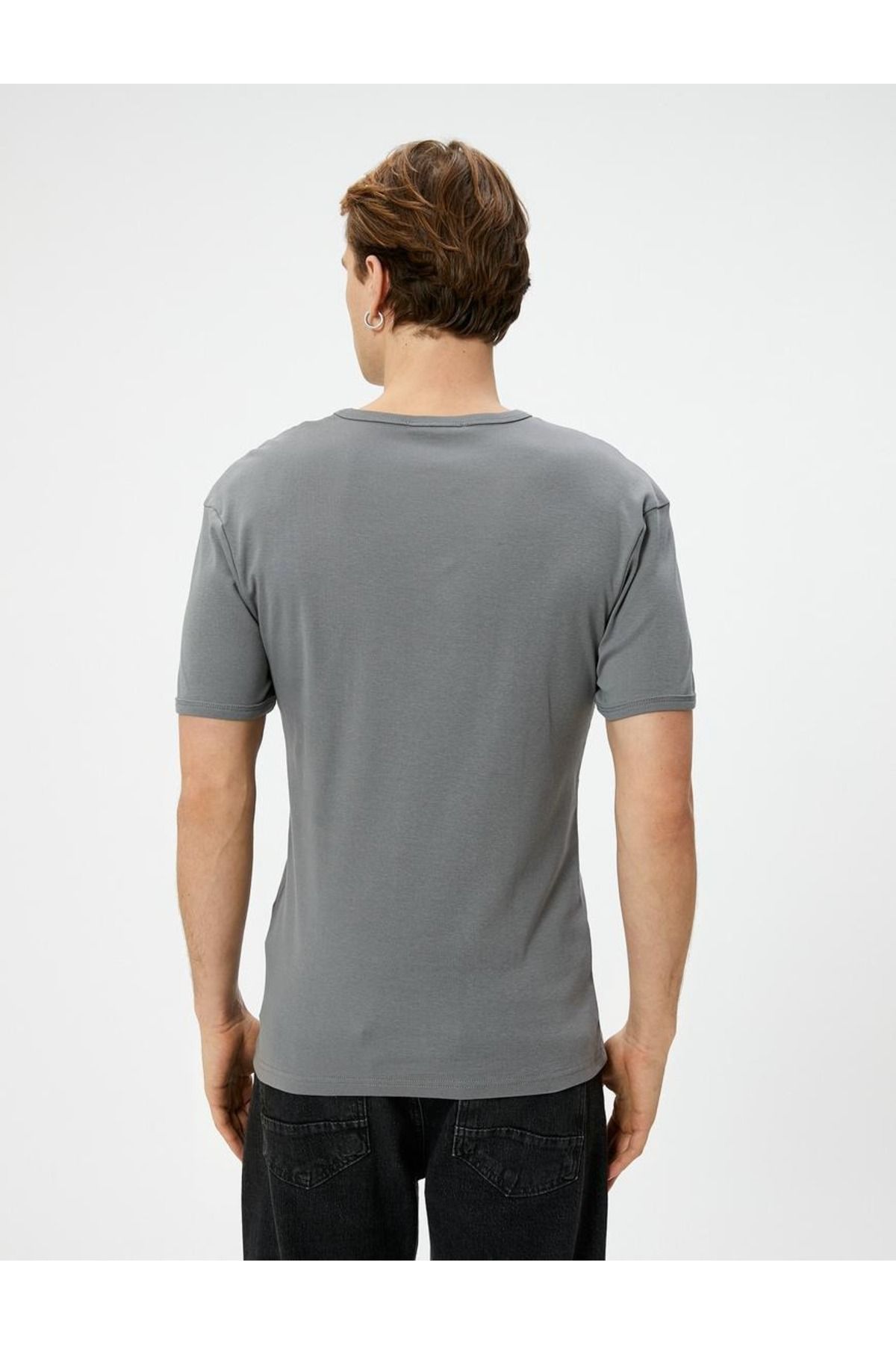 تیشرت مردانه خاکستری کوتون | SS0000000035838 اورجینال - تصویر 4