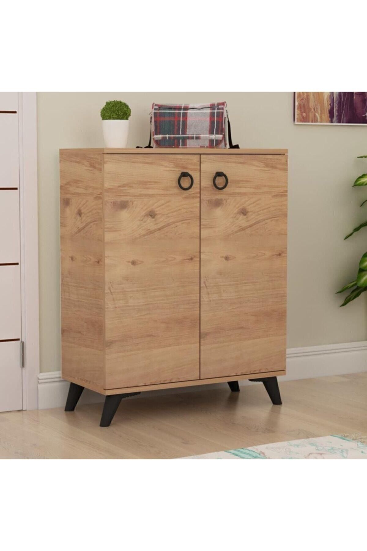 Simurg 2 Door 4 Shelf Shoe Holder Atlantic Pine