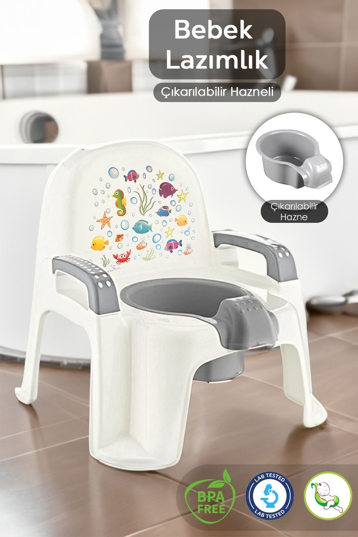 Meleni Baby Bebek Tuvalet Alıştırma Lazımlığı Tutma Kollu Koltuk Tipi Çocuk Lazımlık