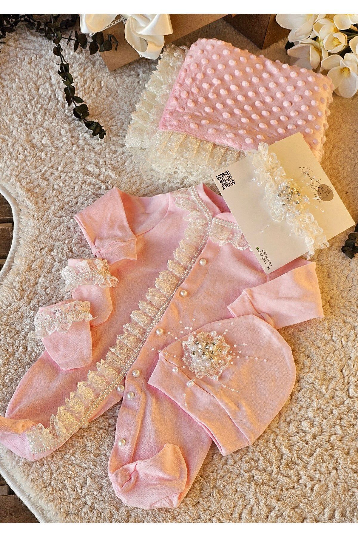 ست نوزادی دخترانه صورتی çiğdem kaya design | cgdmkydsgnpmbbltlm71 اورجینال - تصویر 2