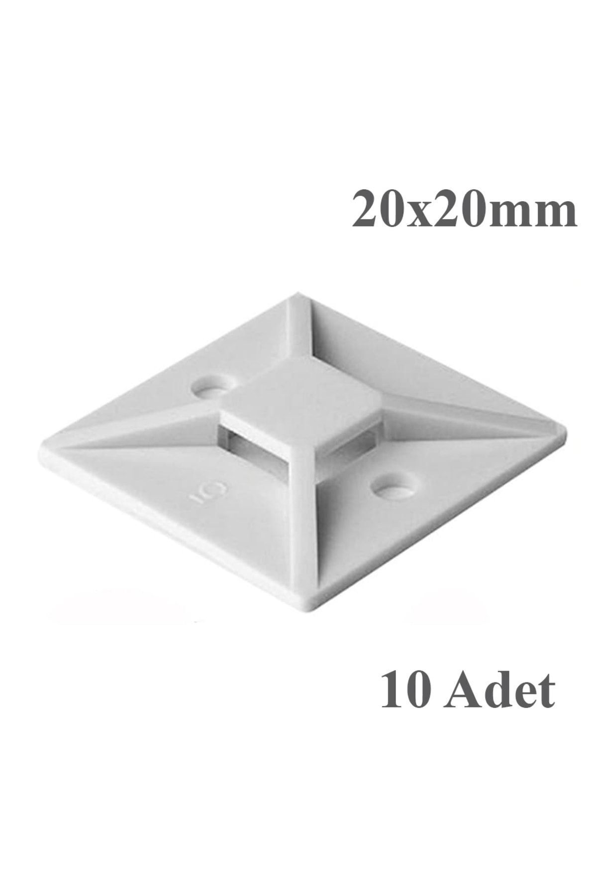 BK Teknoloji 10 Adet 20x20mm Yapışkanlı Kare Kroşe