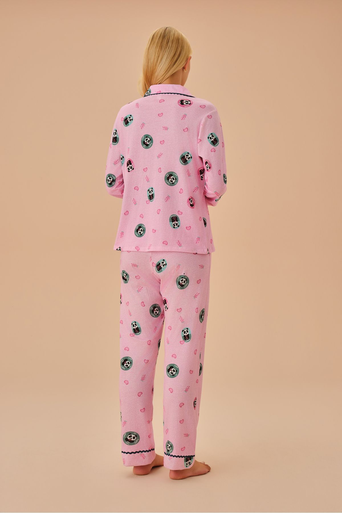 SUWEN-Panda Patterned Masculine Pajama Set 4