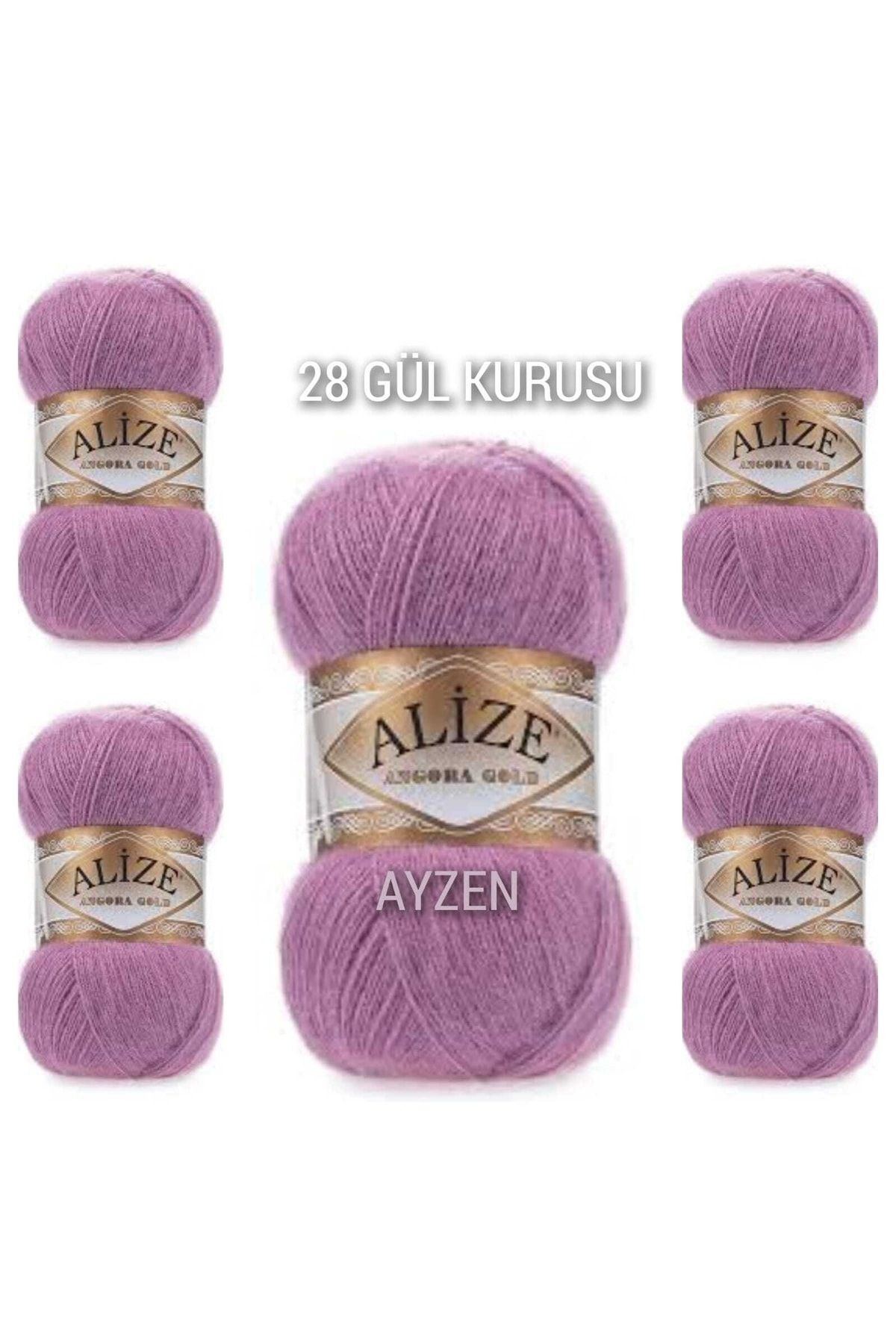 Ayzen Home Angora Gold Hand Knitting Lanyard 5 Pieces Package Color No : 28