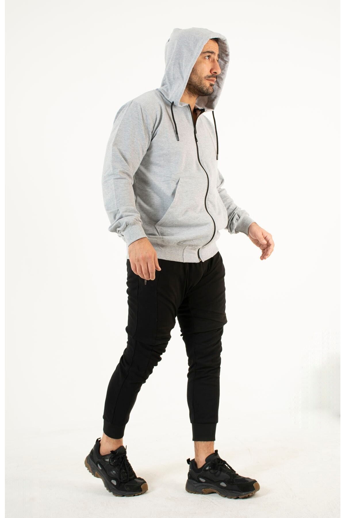 Supremacy-Men's Gray Basic Up Regular Tracksuit Top 1