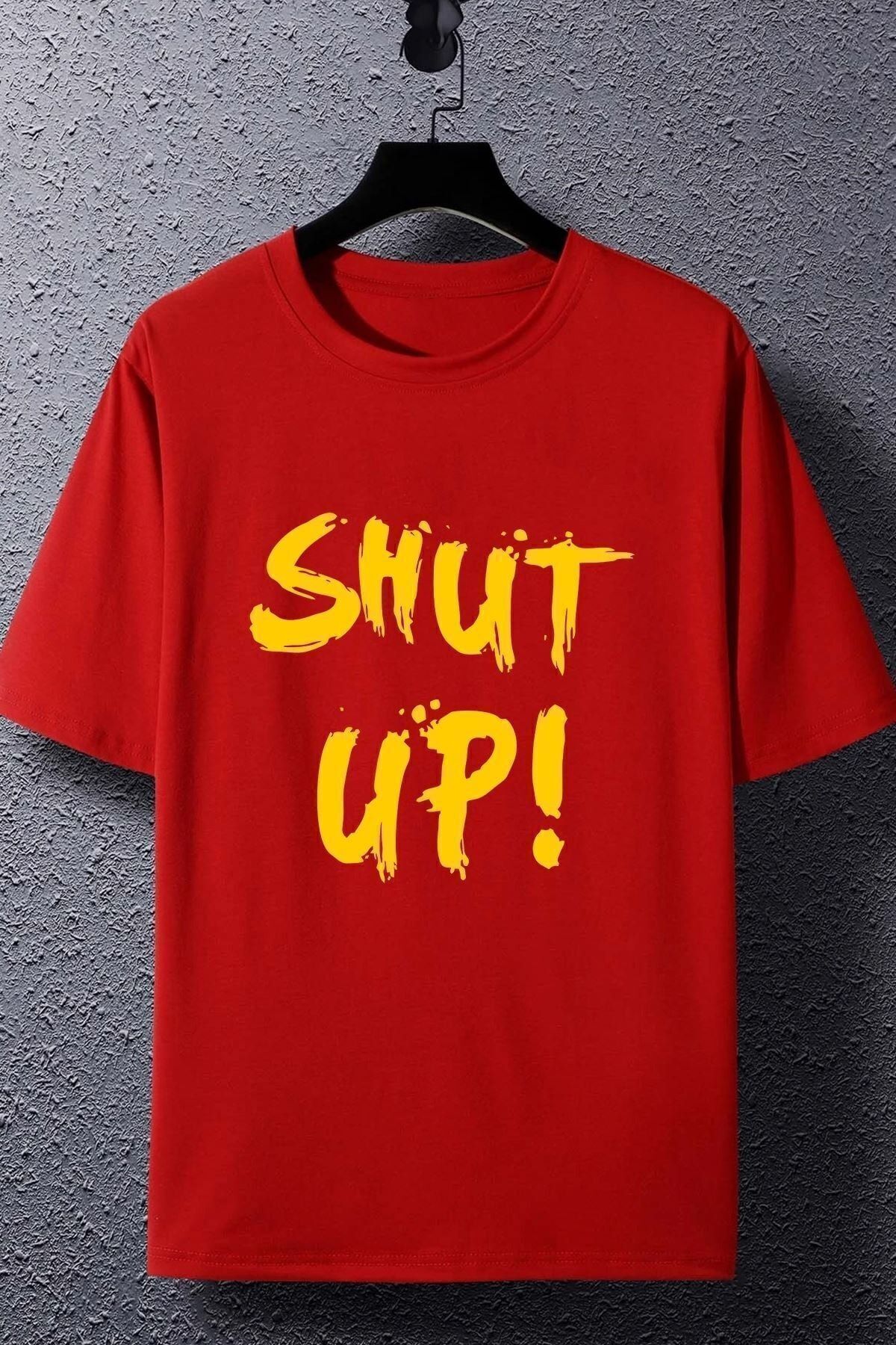 uyguntarz Unisex-t-shirt Mit Aufdruck „shut Up“. - L