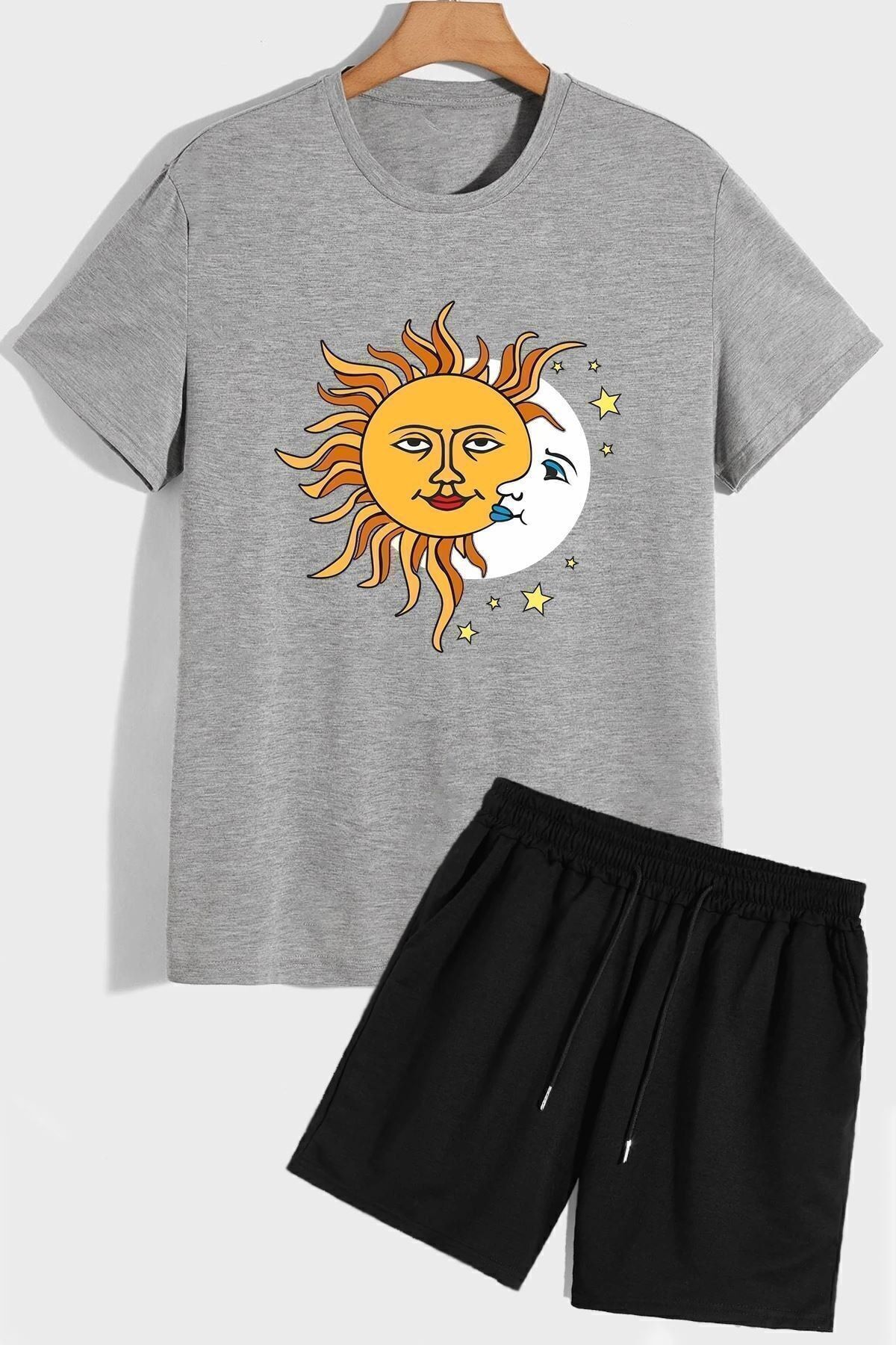 trendypassion Zestaw Dresowy Z Krótkimi Spodenkami I Koszulkami Z Motywem Wszechświata Unisex - 36