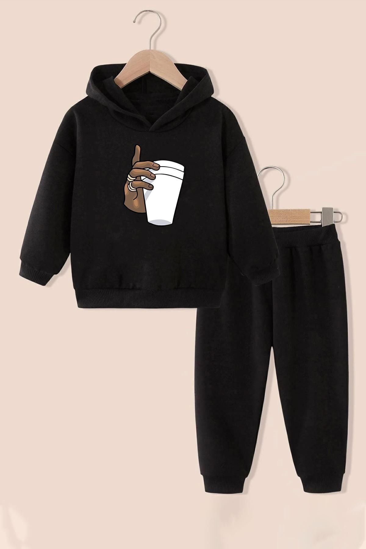 uyguntarz Σετ Παιδικές Φόρμες Tupac Coffee für Kids Unisex - 7–8 years