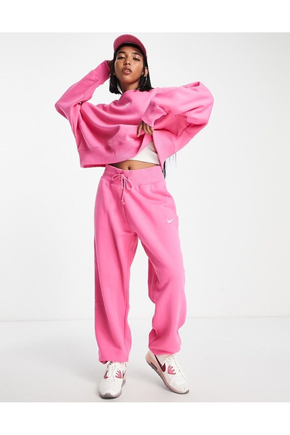 Nike Phoenix Fleece Pink High Waist and Oversize Women s Sweatpants
