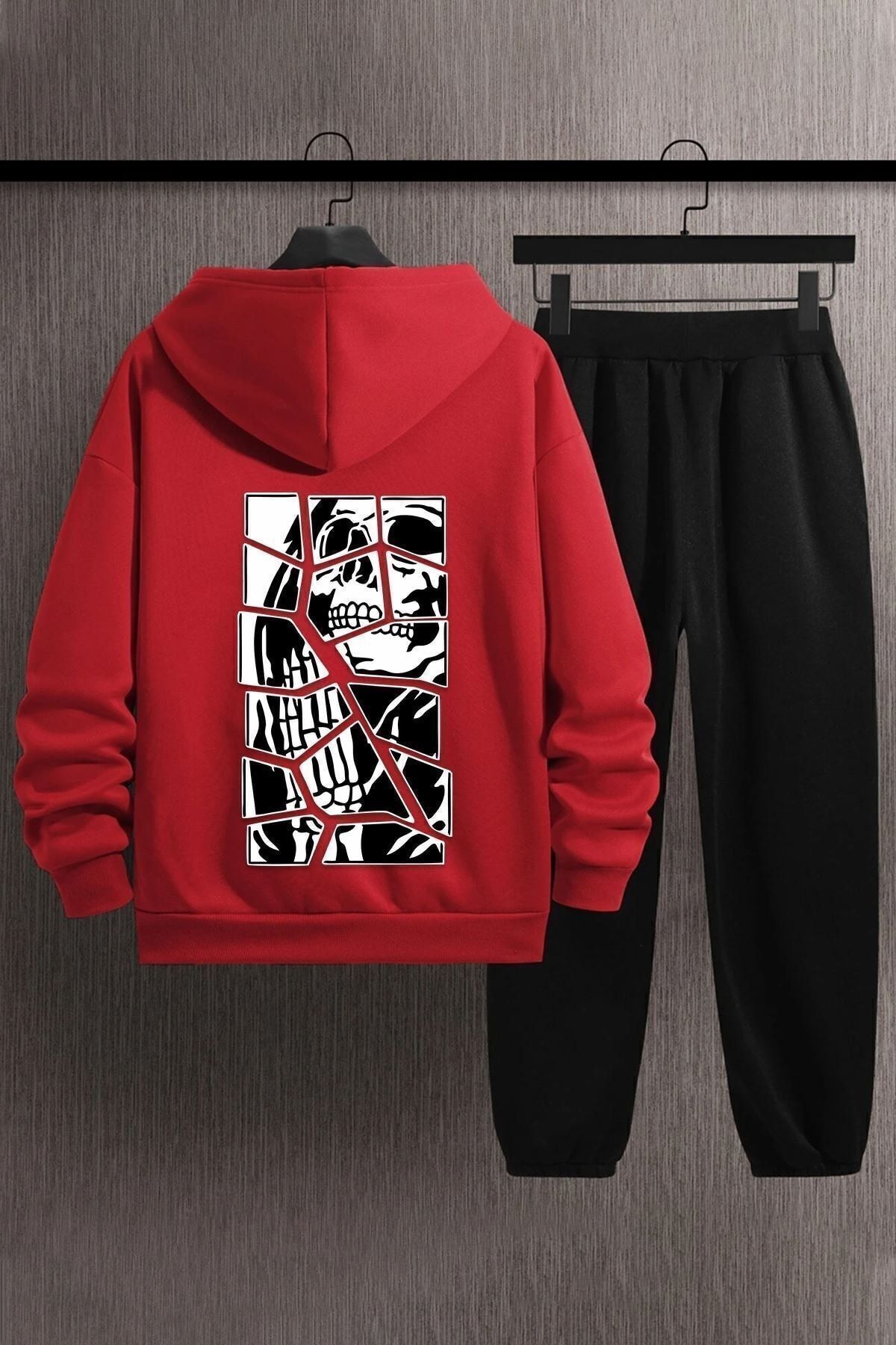 uyguntarz Unisex-trainingsanzug-set Mit Totenkopf-print - 38